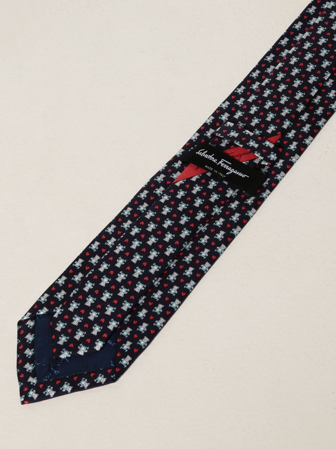 Tie Salvatore Ferragamo: Salvatore Ferragamo silk tie with bears pattern navy 2