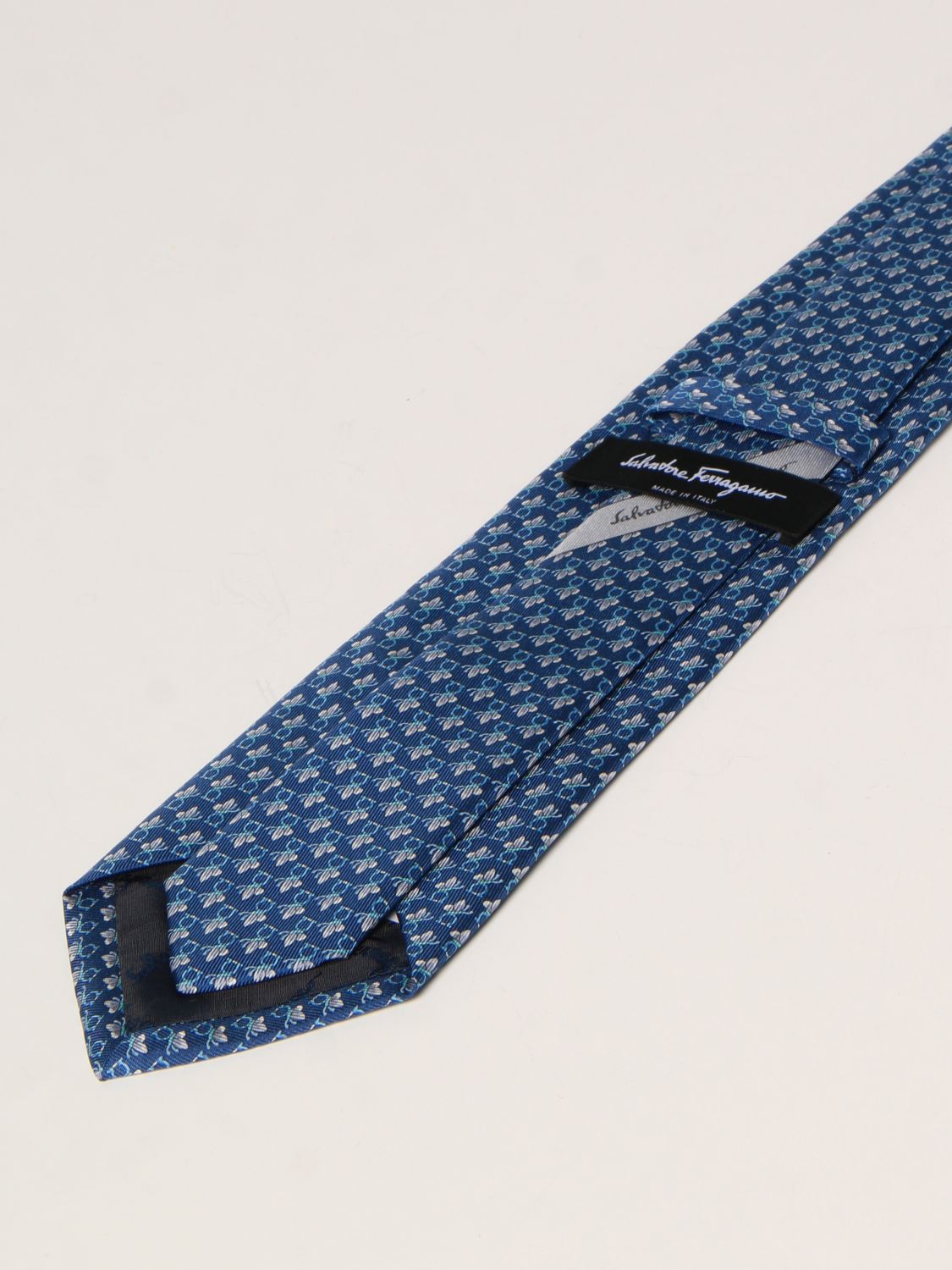 Tie Salvatore Ferragamo: Salvatore Ferragamo silk tie with butterflies pattern royal blue 2