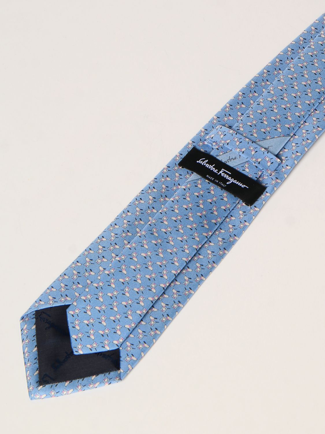 Tie Salvatore Ferragamo: Salvatore Ferragamo silk tie with dogs pattern gnawed blue 2