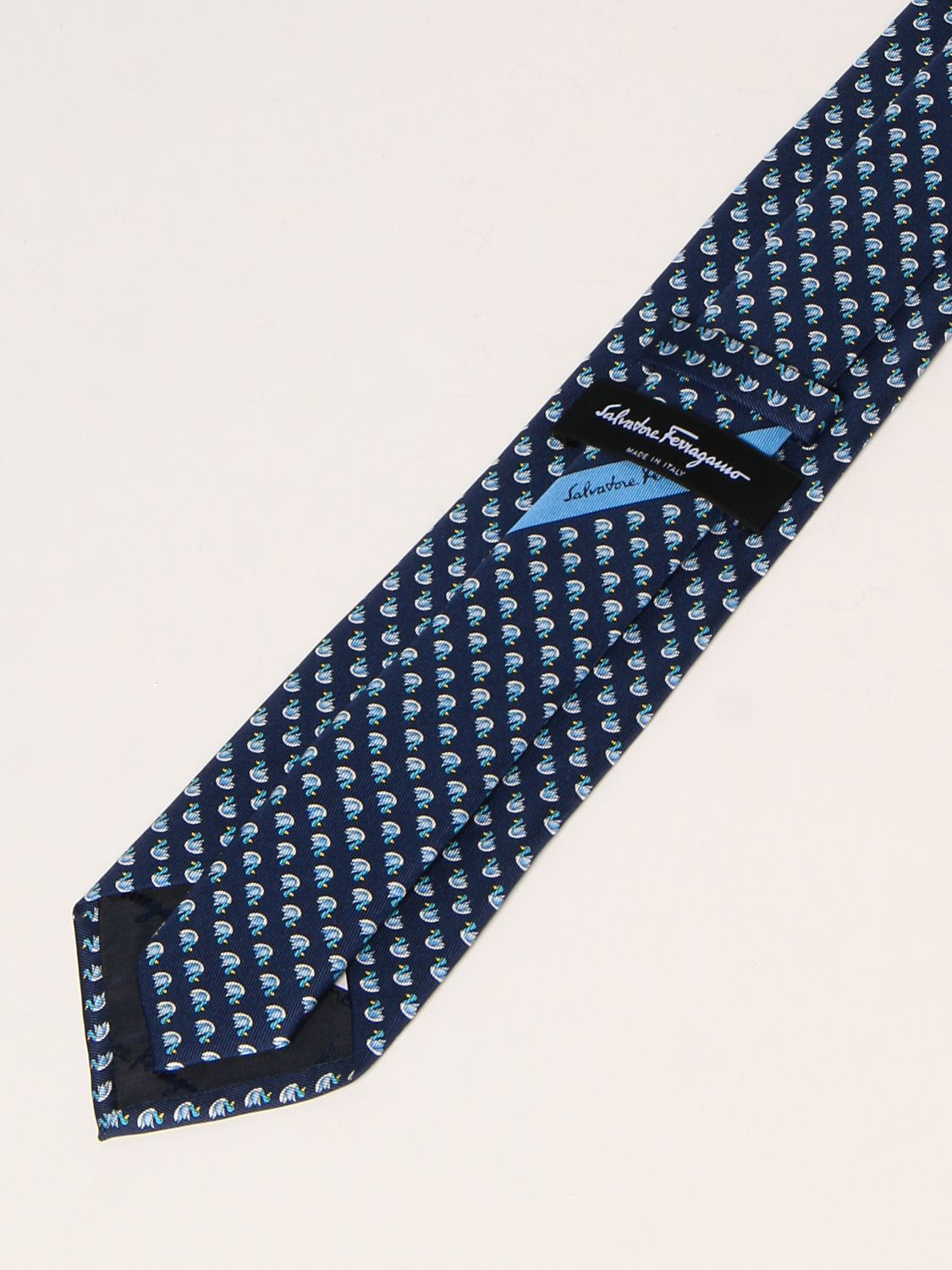 Tie Salvatore Ferragamo: Salvatore Ferragamo tie with ducks blue 2