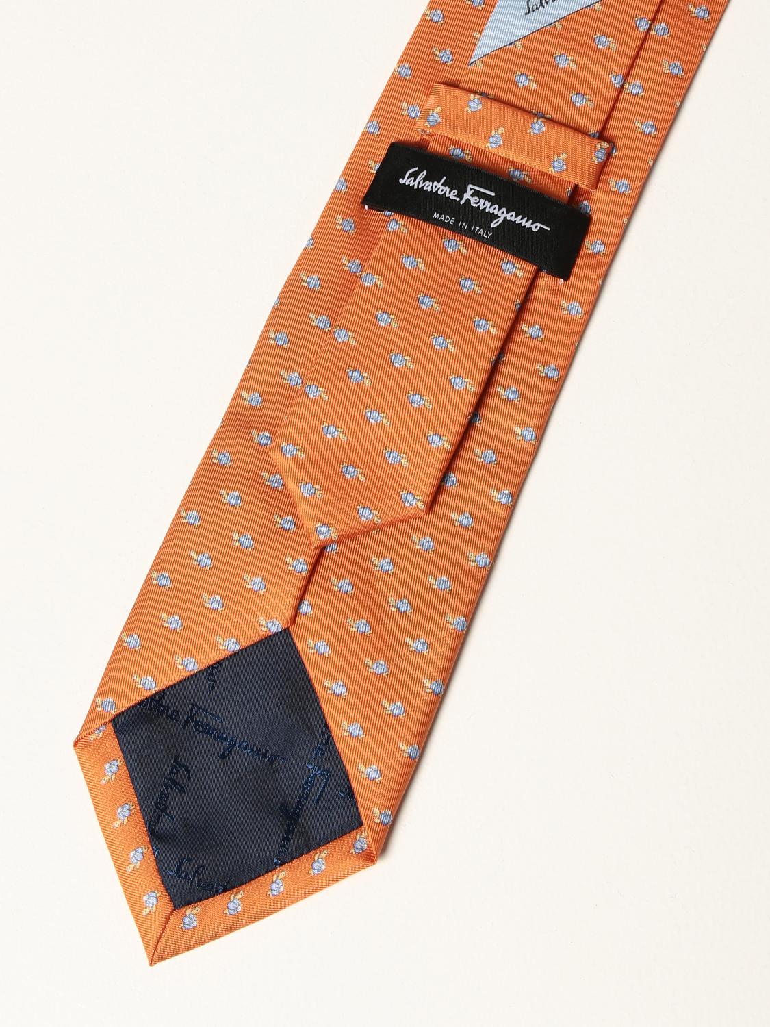 orange ferragamo tie