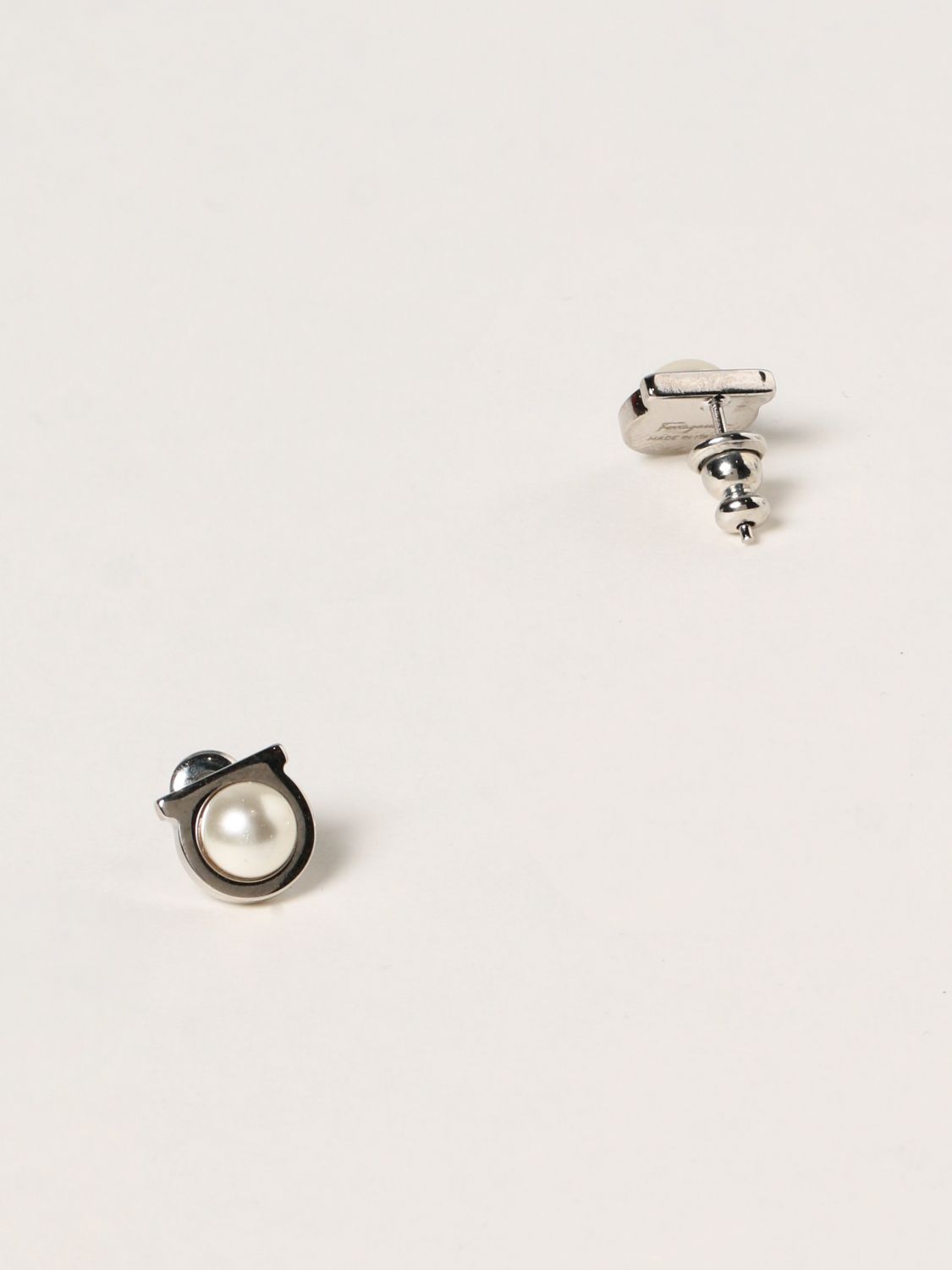 Jewel Salvatore Ferragamo: Salvatore Ferragamo brass button earrings silver 2