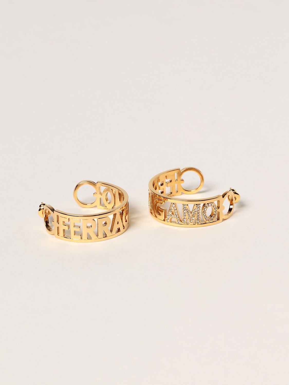 Jewel Salvatore Ferragamo: Salvatore Ferragamo hoop earrings with logo gold 2