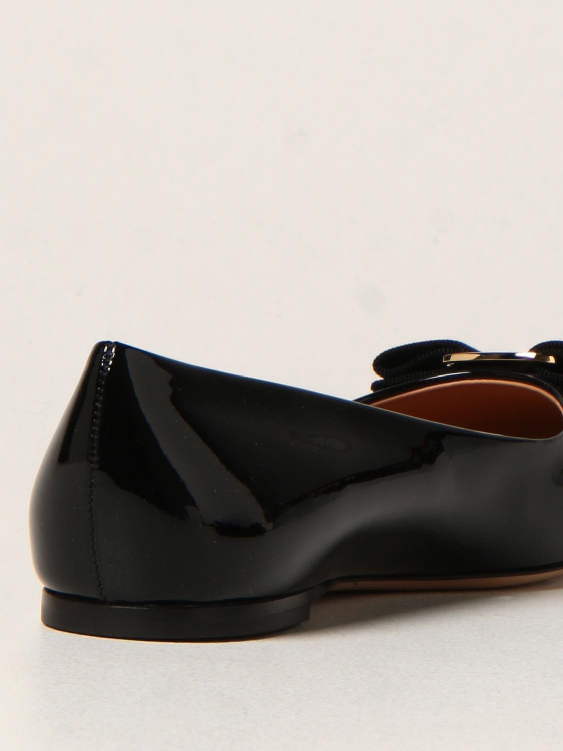 ferragamo black patent flats