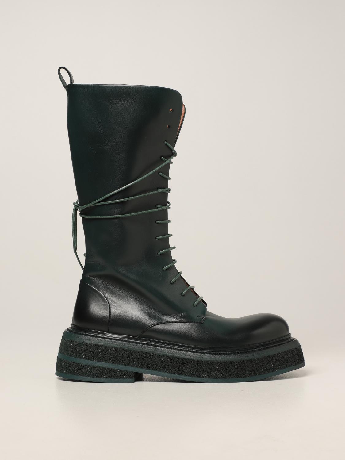 MARSÈLL: x GIGLIO.COM Zuccone leather boots - Green | Marsèll 