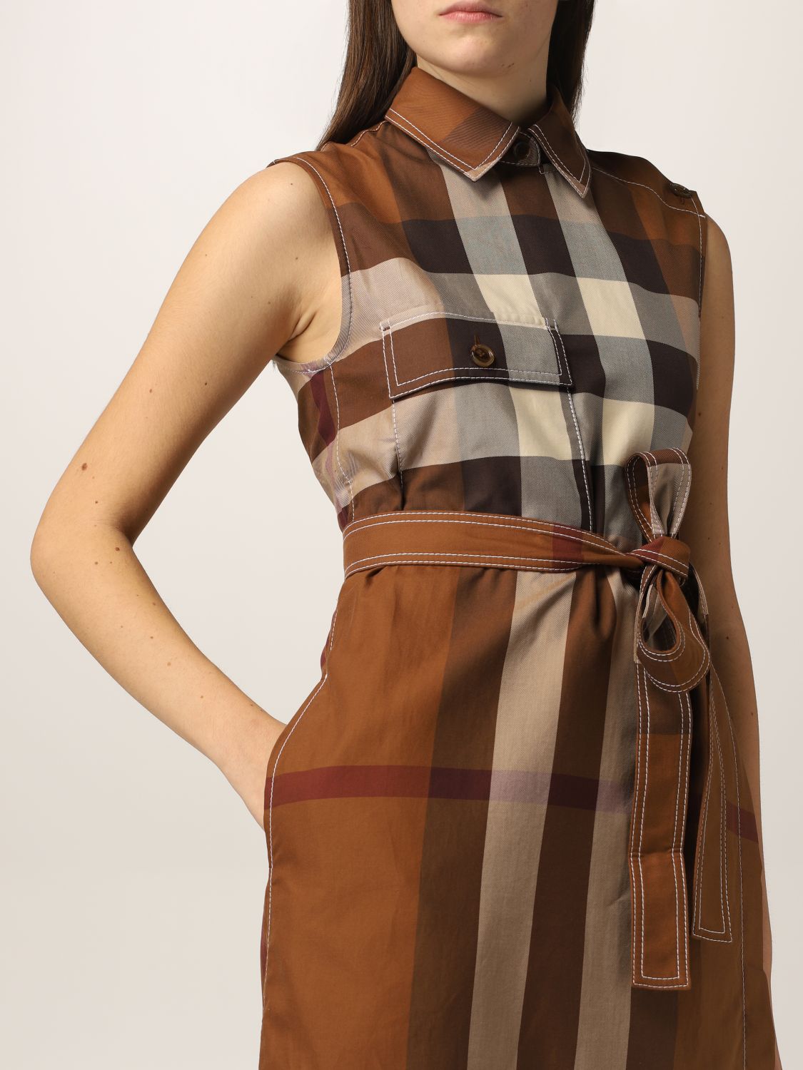Vestido Burberry: Vestido mujer Burberry marrón 4