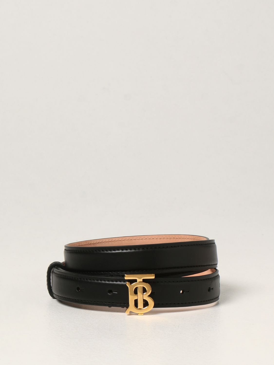 BURBERRY: TB leather belt - Black  Burberry belt 8023439 online at