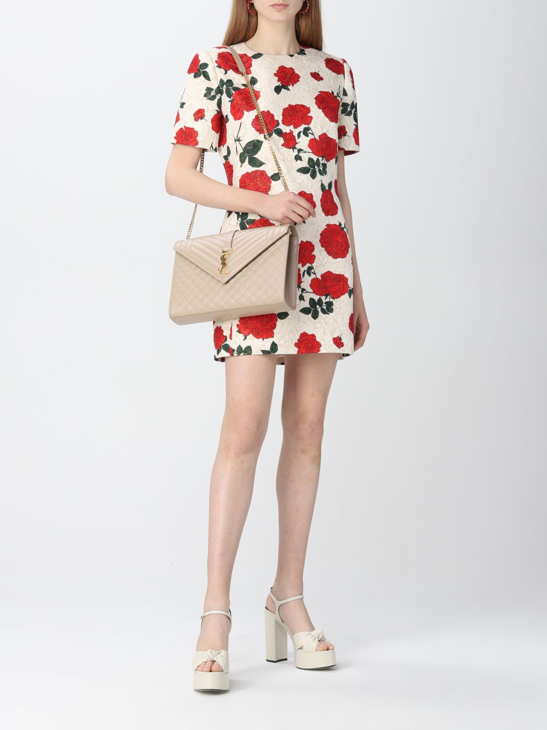 Dress Saint Laurent: Saint Laurent dress with roses white 2