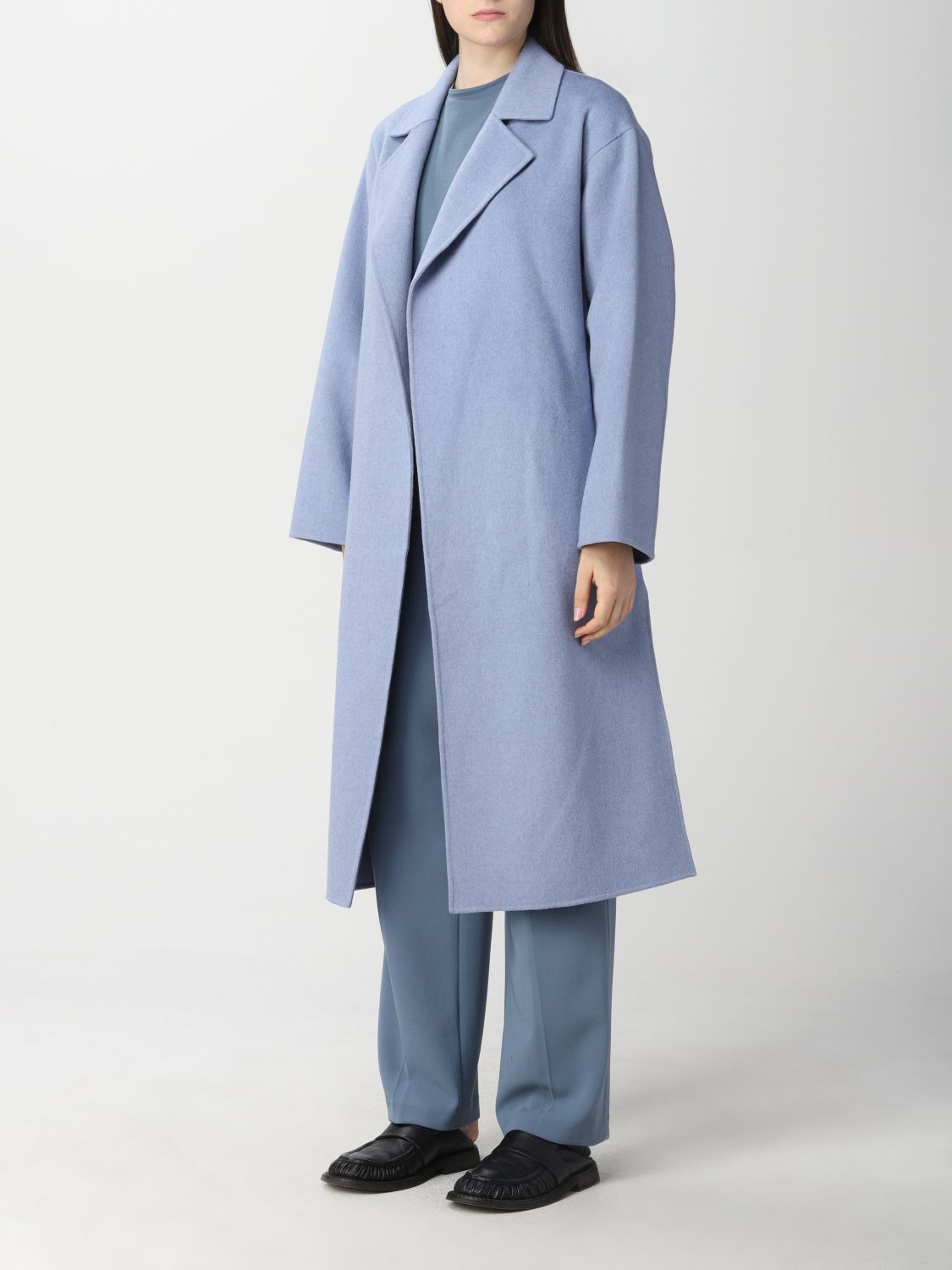 Cappotto Theory: Cappotto Theory in lana e cashmere blue 4