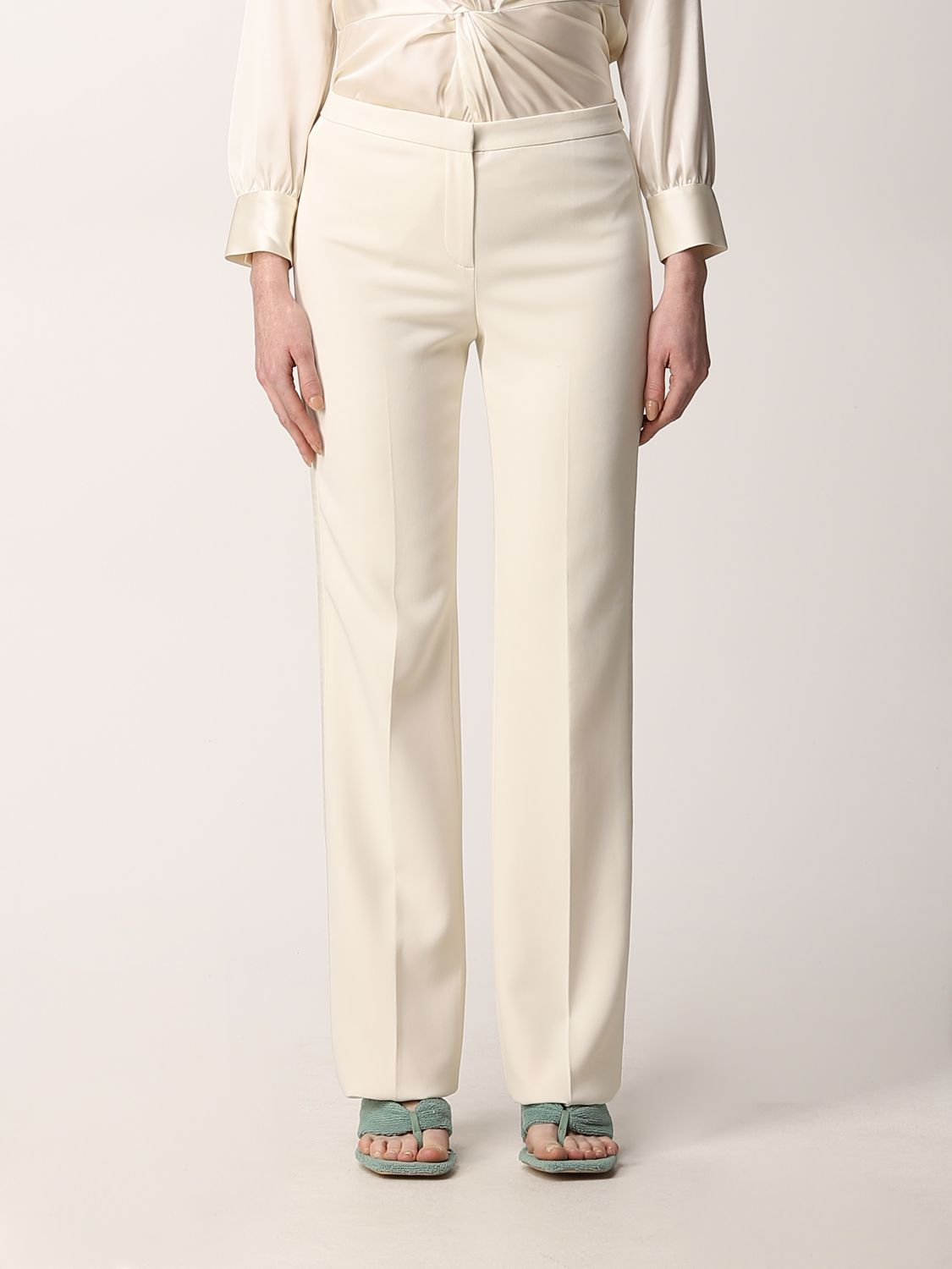 Theory High-waisted Thoery Trousers In White | ModeSens