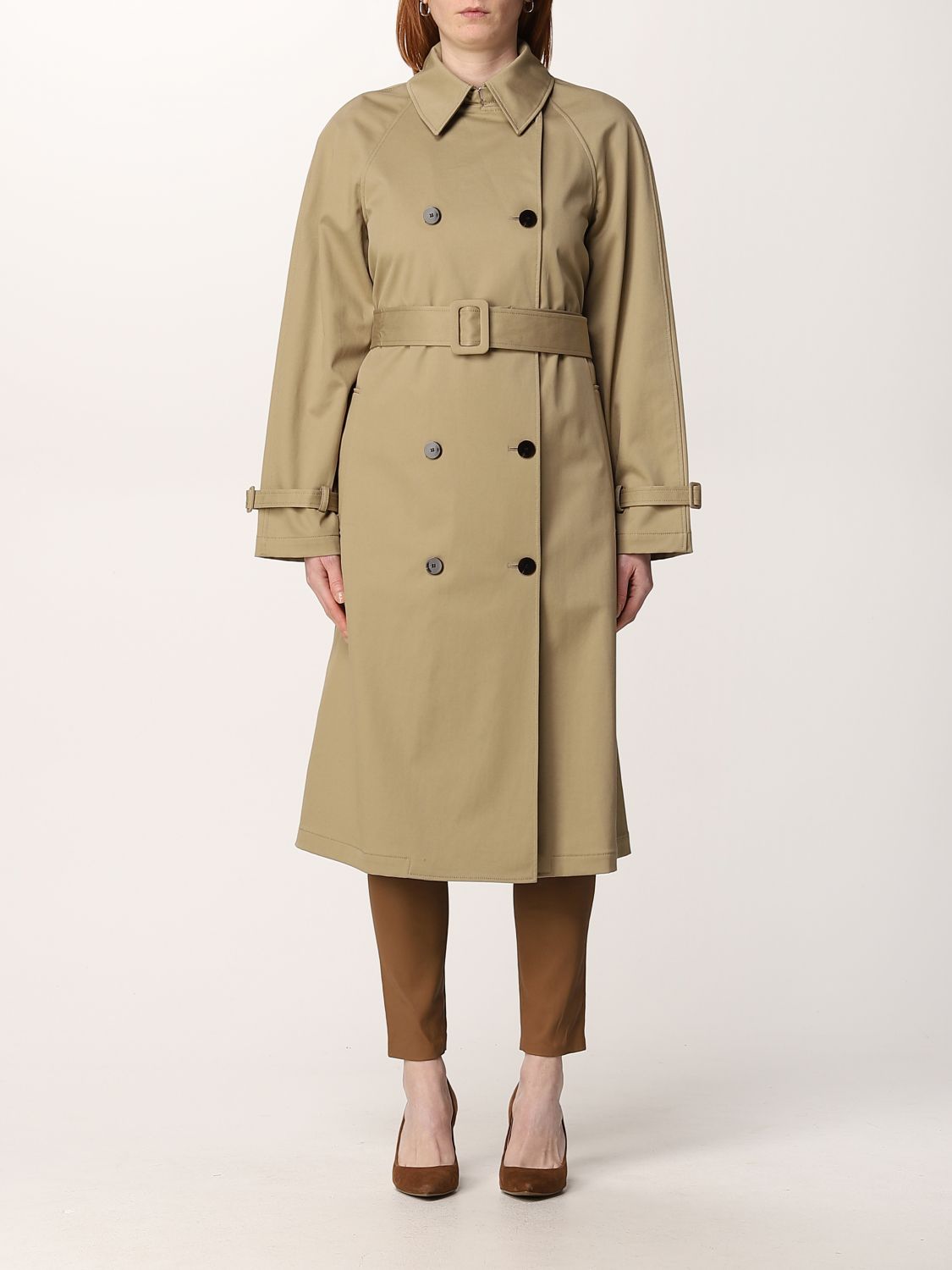 Theory double-breasted trench coat in modal blend