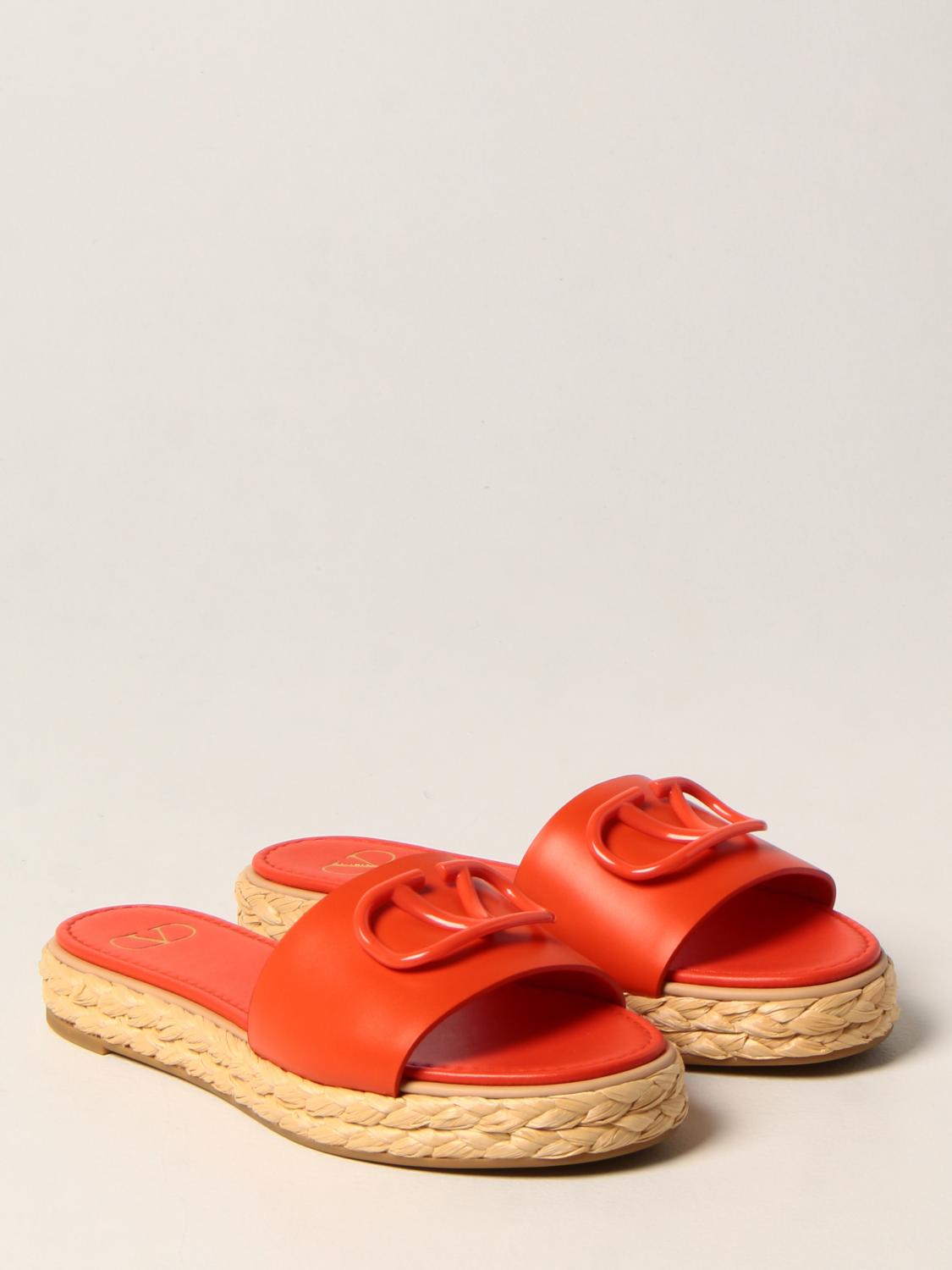 orange valentino sandals