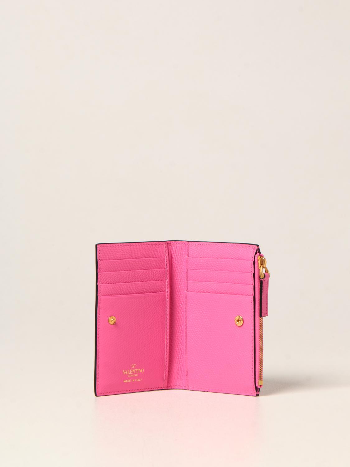 pink valentino card holder