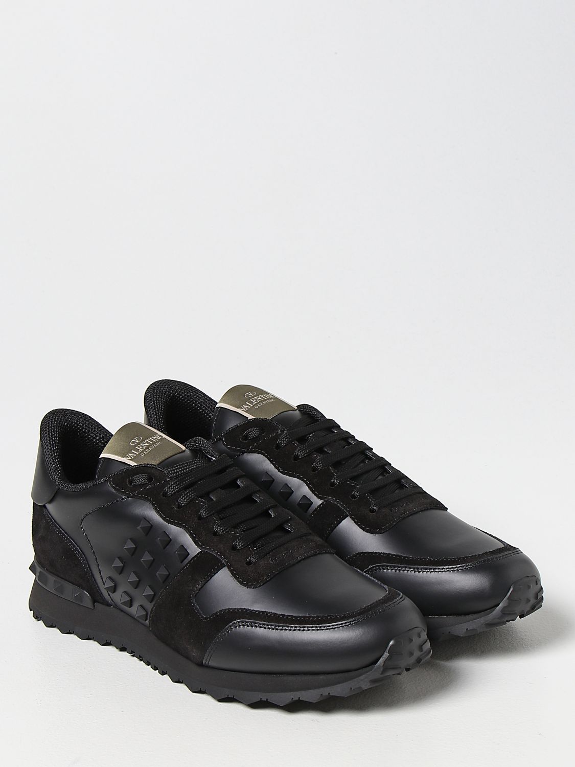 VALENTINO GARAVANI: leather and sneakers - Black | Valentino XY2S0748VRJ online on GIGLIO.COM