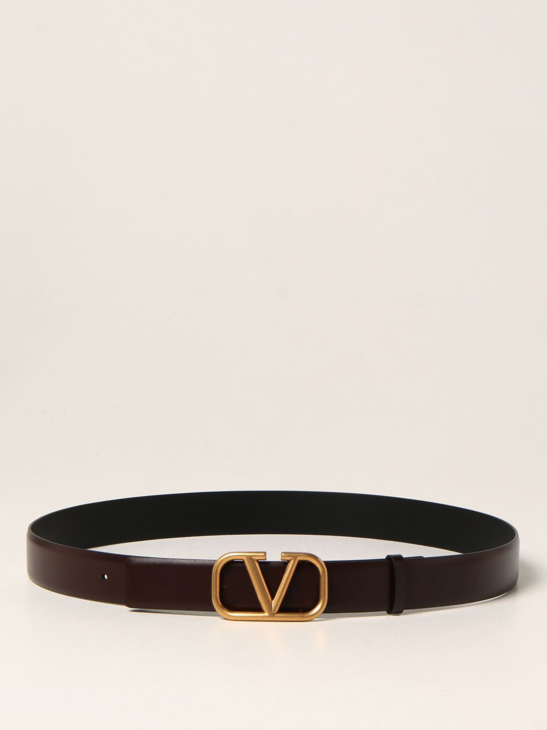 Belt Valentino Garavani: Valentino Garavani reversible leather belt with VLogo buckle dark 1