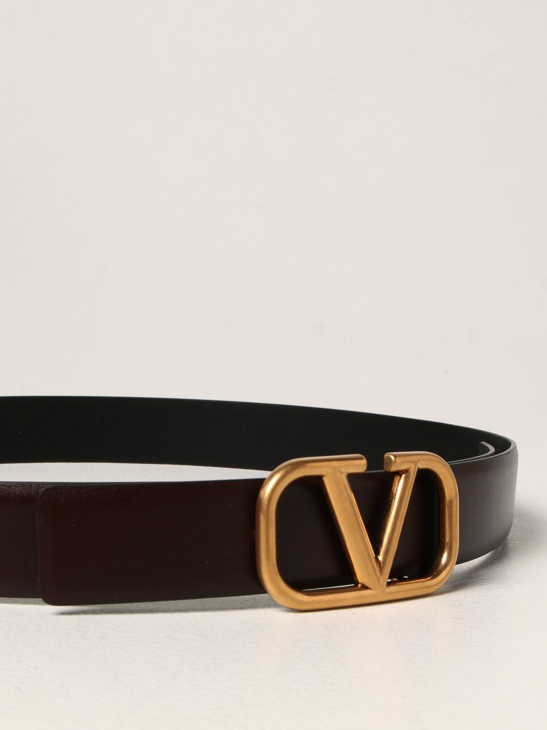 Belt Valentino Garavani: Valentino Garavani reversible leather belt with VLogo buckle dark 2