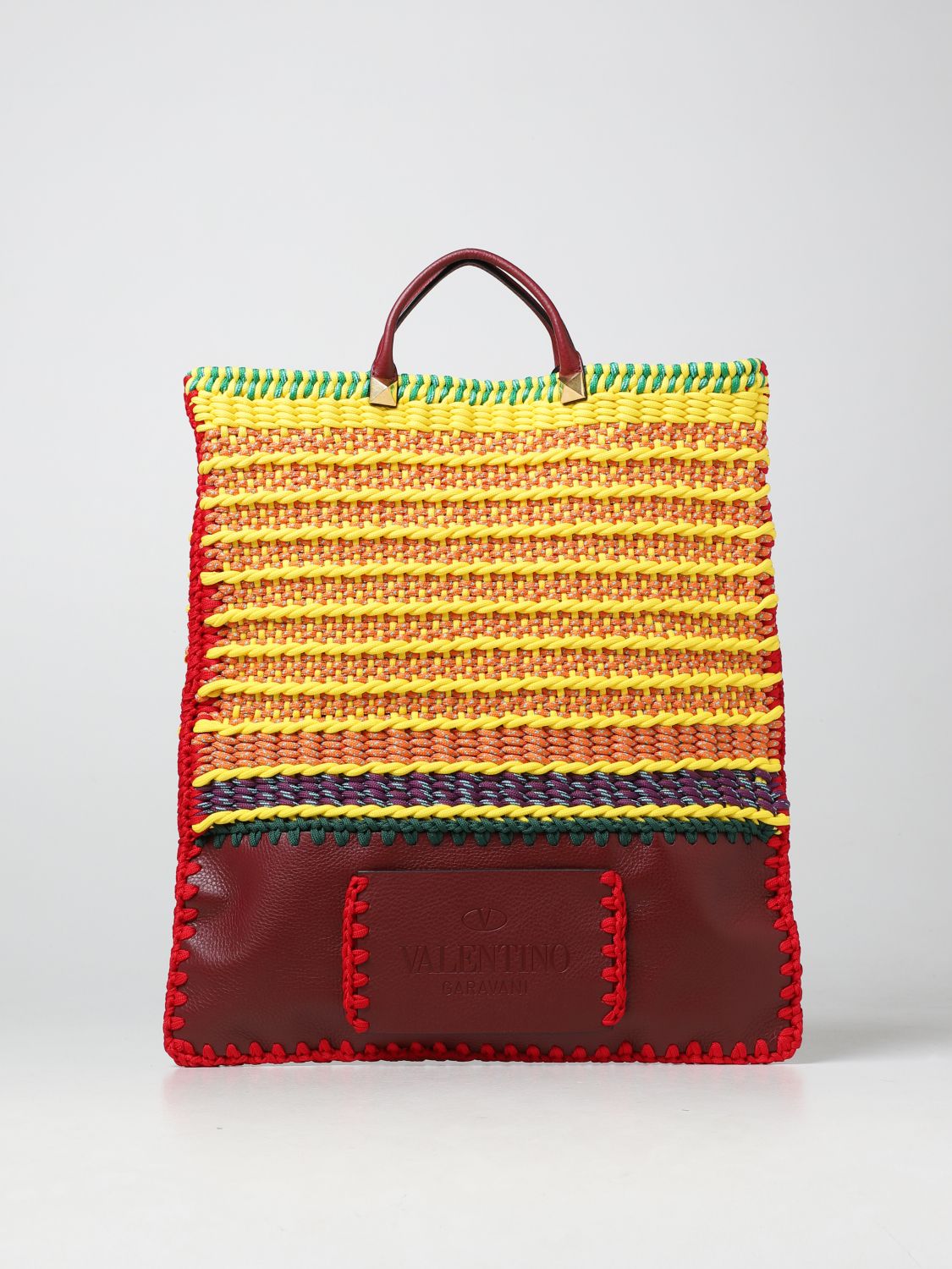 Bags Valentino Garavani: Valentino Garavani crochet flat shopping bag multicolor 1