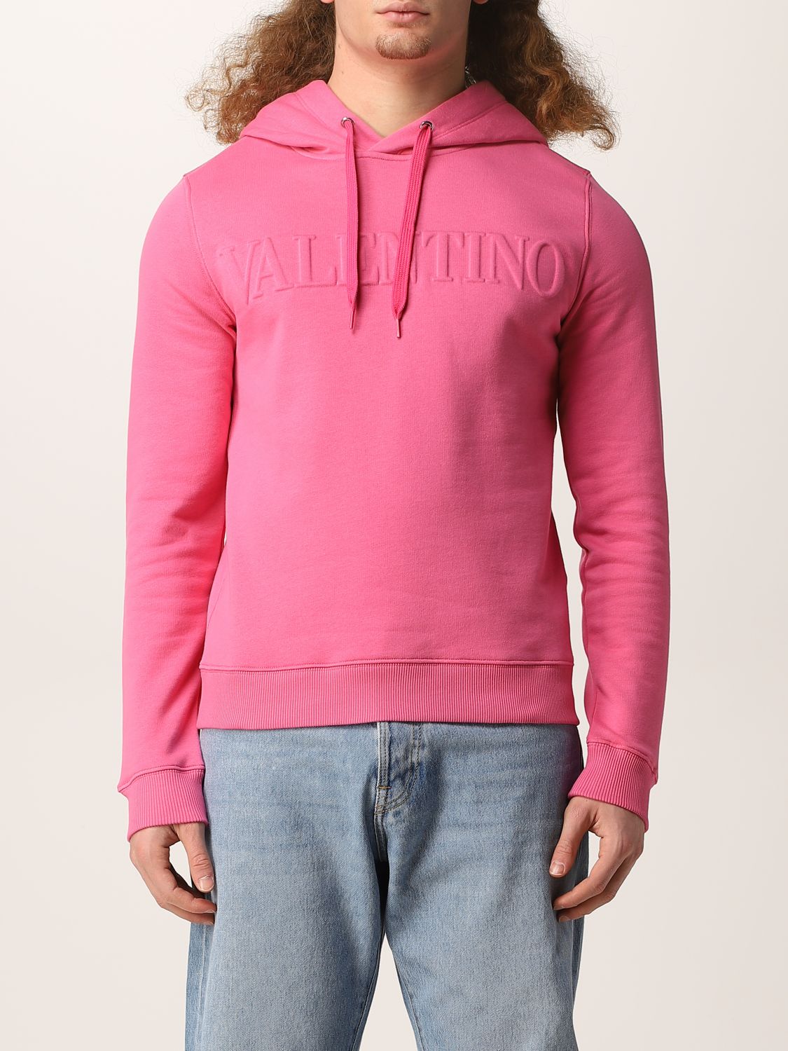 Valentino cotton hoodie with embossed logo