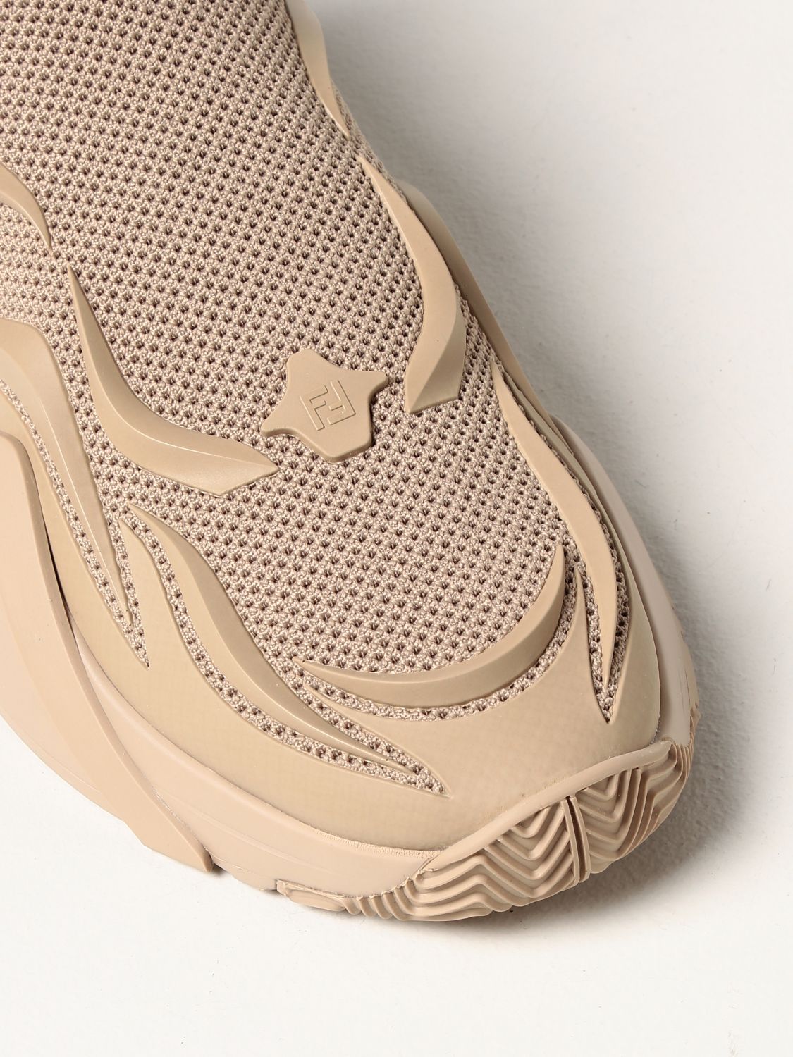 Sneakers Fendi: Flow Fendi sneakers in jacquard knit beige 4