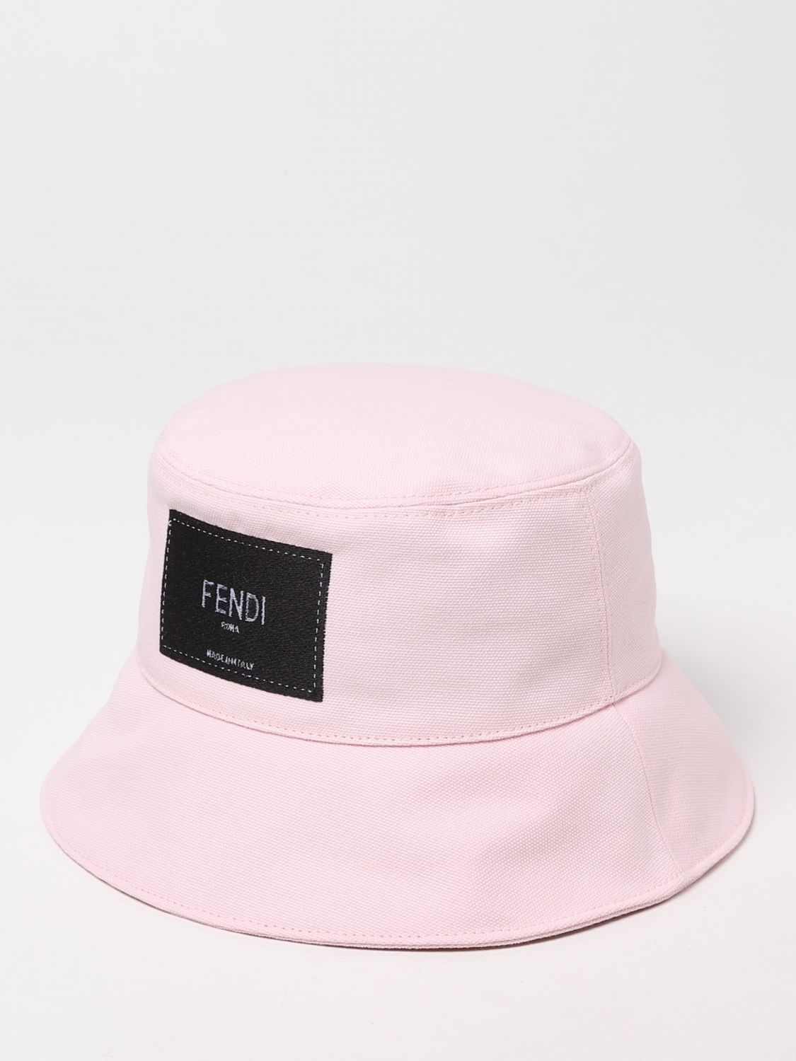 Fendi Outlet: canvas fisherman hat - Pink | Fendi hat FXQ801AIKH online ...