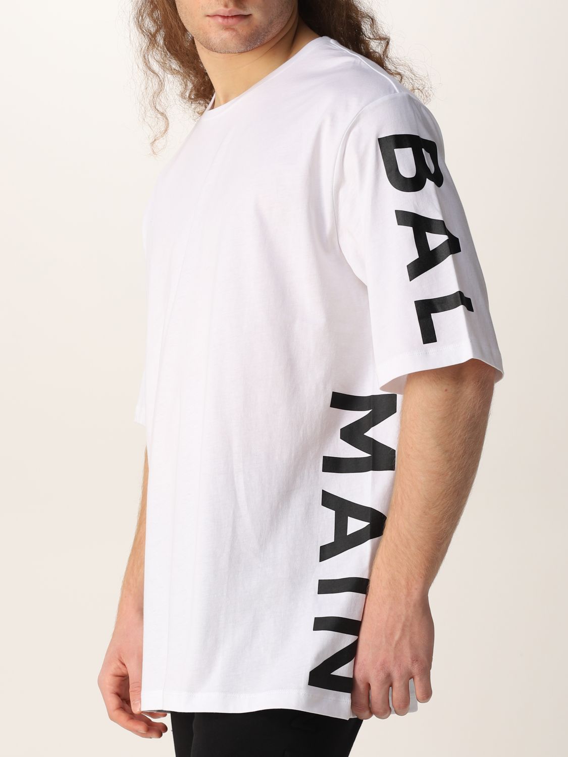 T-shirt Balmain: Balmain cotton t-shirt with logo white 4