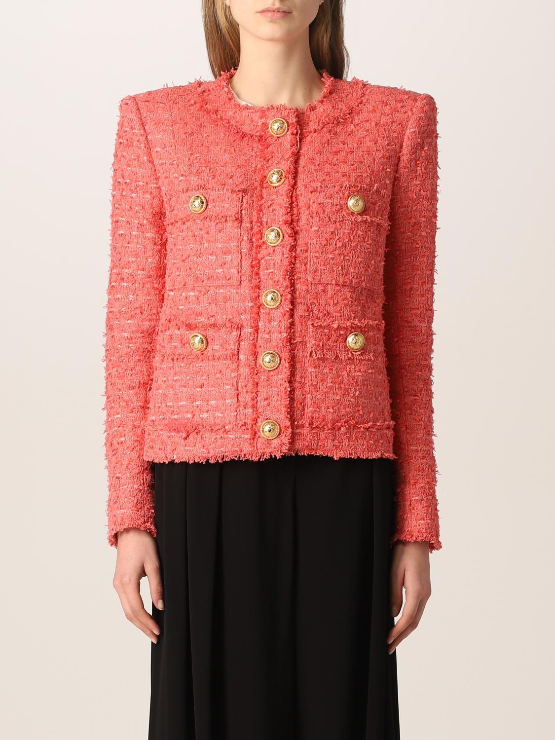 balmain pink tweed blazer