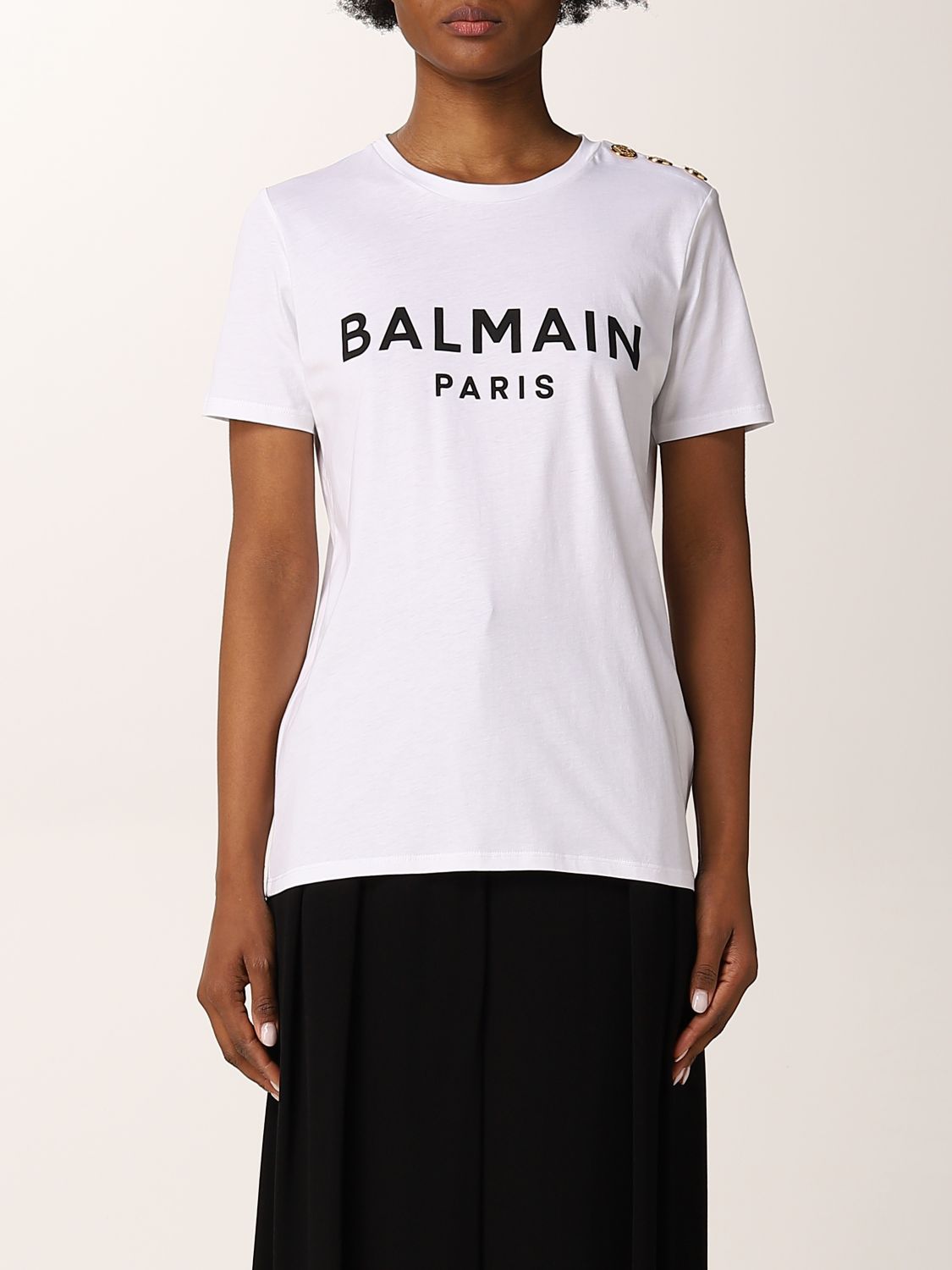 Mexico spids synder BALMAIN: T-shirt women - White | Balmain t-shirt XF1EF005BB02 online at  GIGLIO.COM