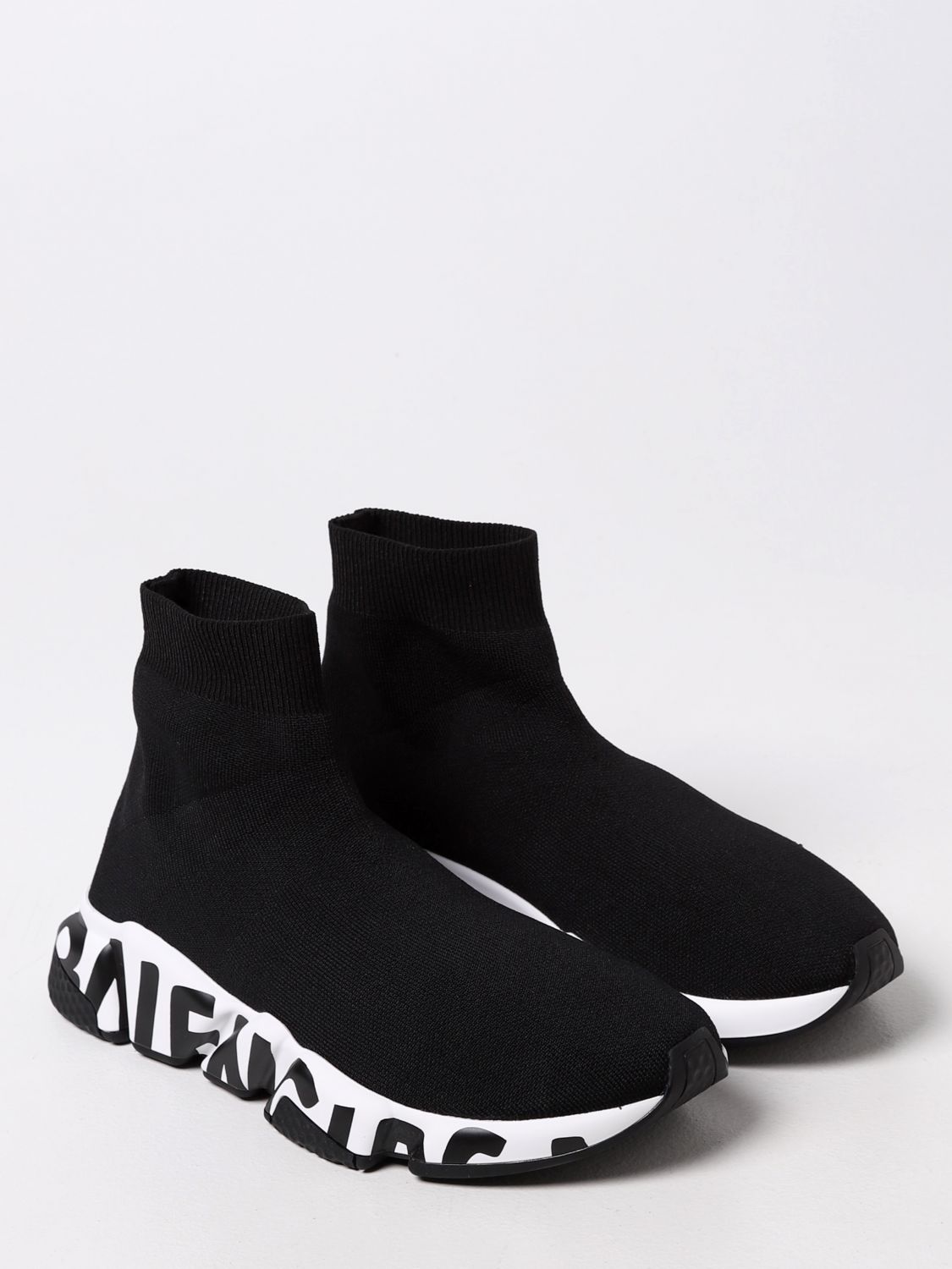 BALENCIAGA: Speed LT Graffiti sock sneakers - Black | Balenciaga ...