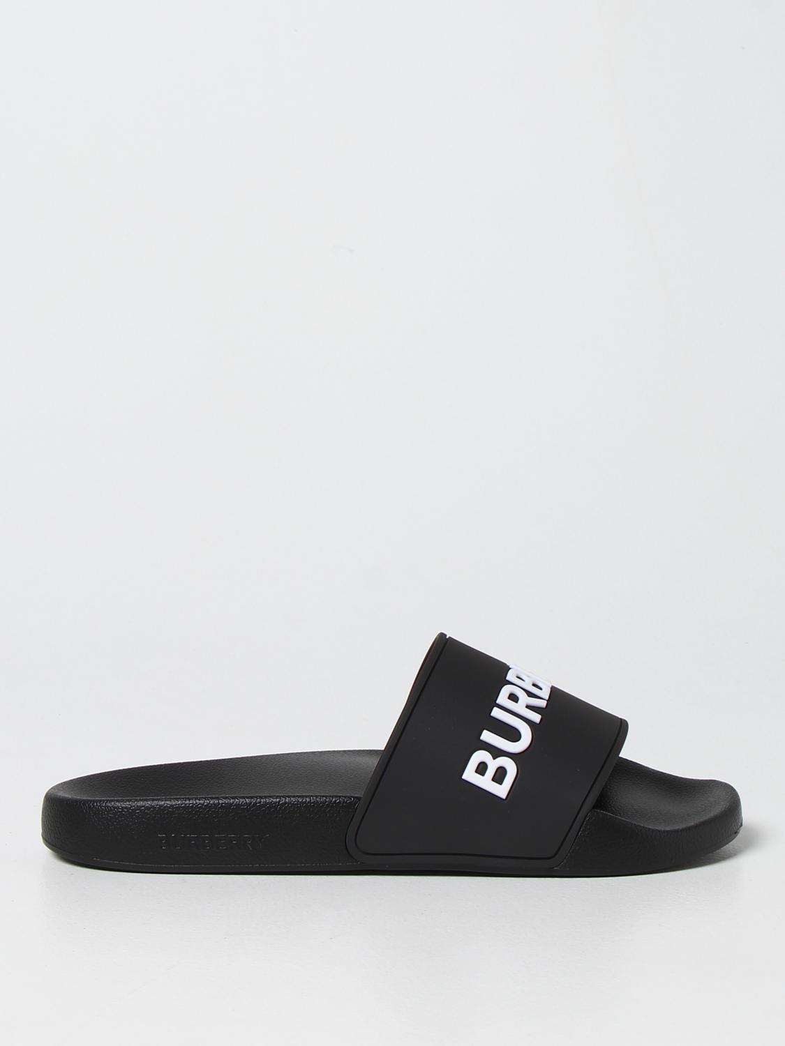 rubber burberry slides women