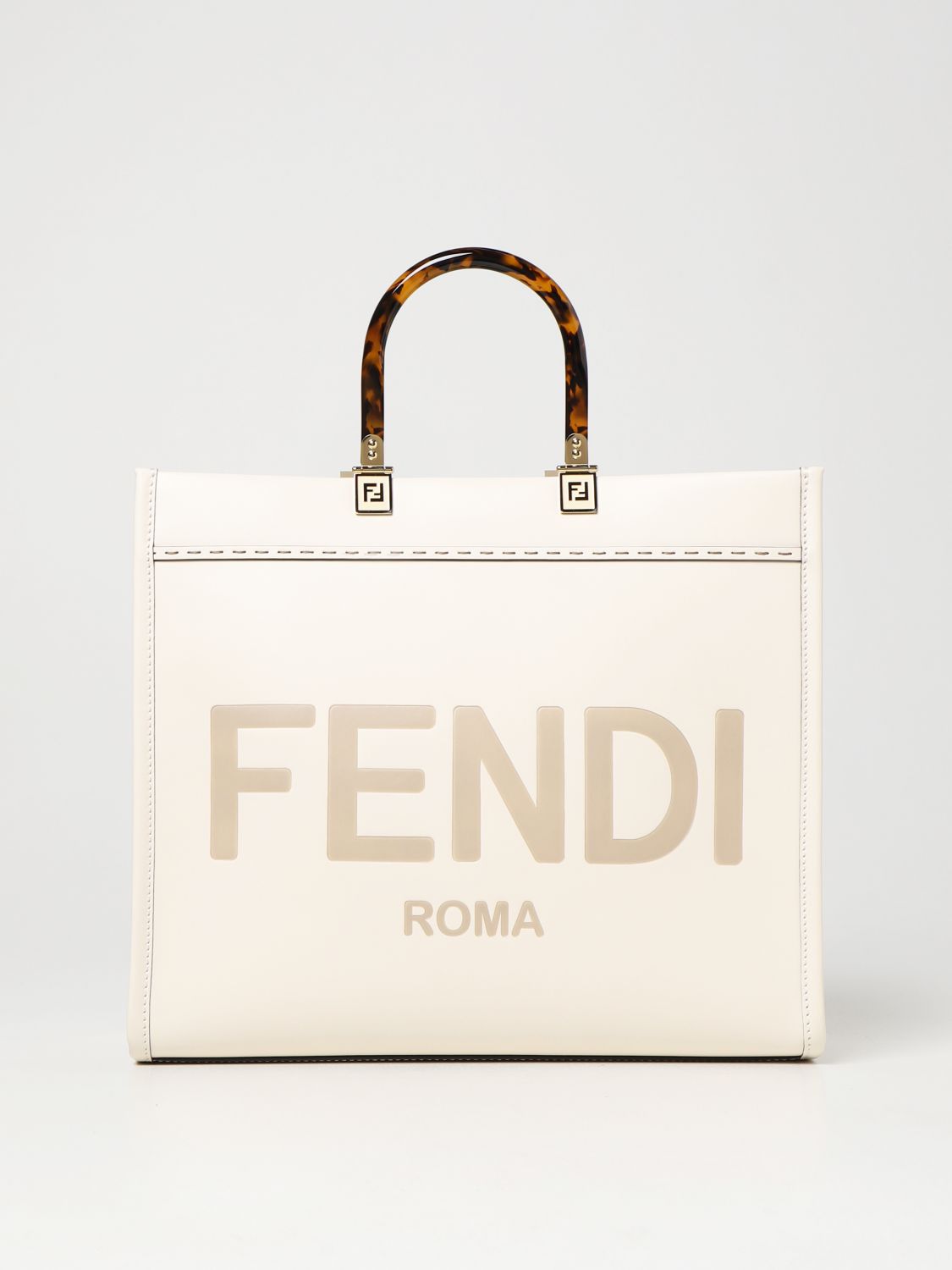FENDI: tote bags for woman - White | Fendi tote bags 8BH386ABVL online ...