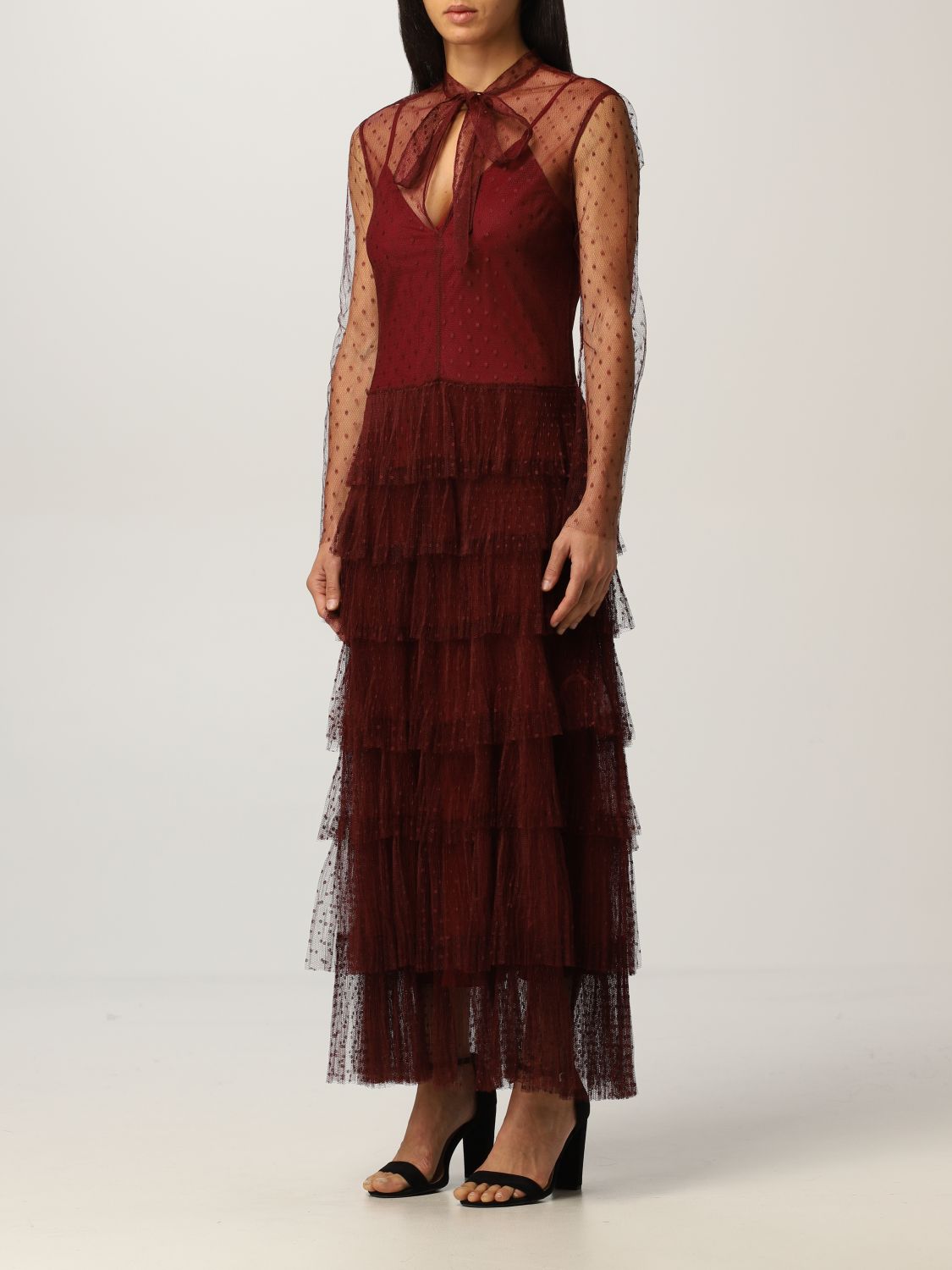 valentino burgundy dress