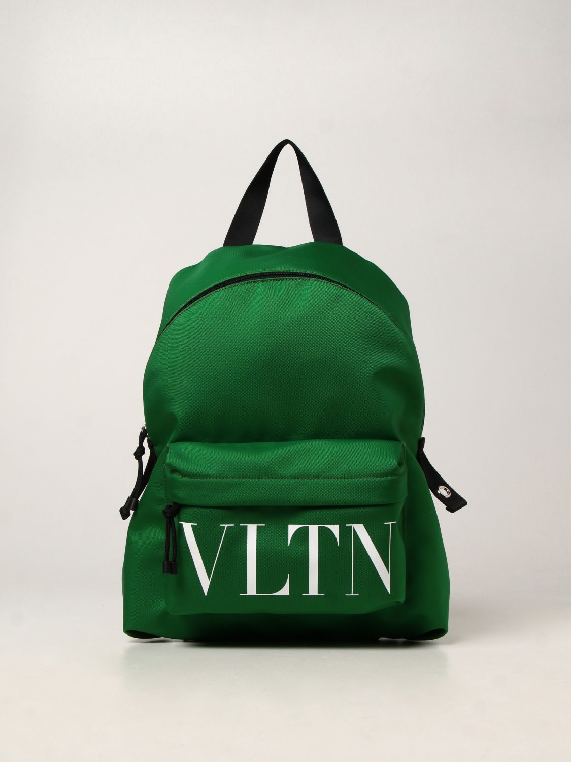 Luxury backpack - Valentino Kaki Backpack VLTN logo white