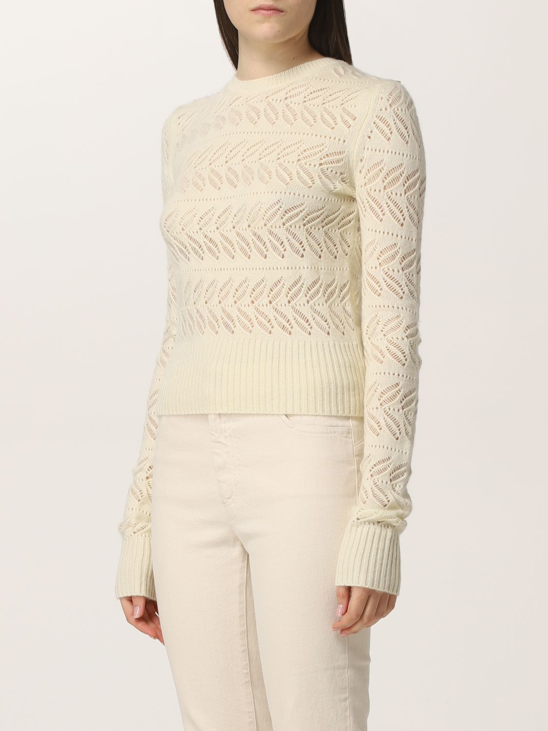 Sweater Sportmax: Sportmax cashmere blend sweater ivory 4