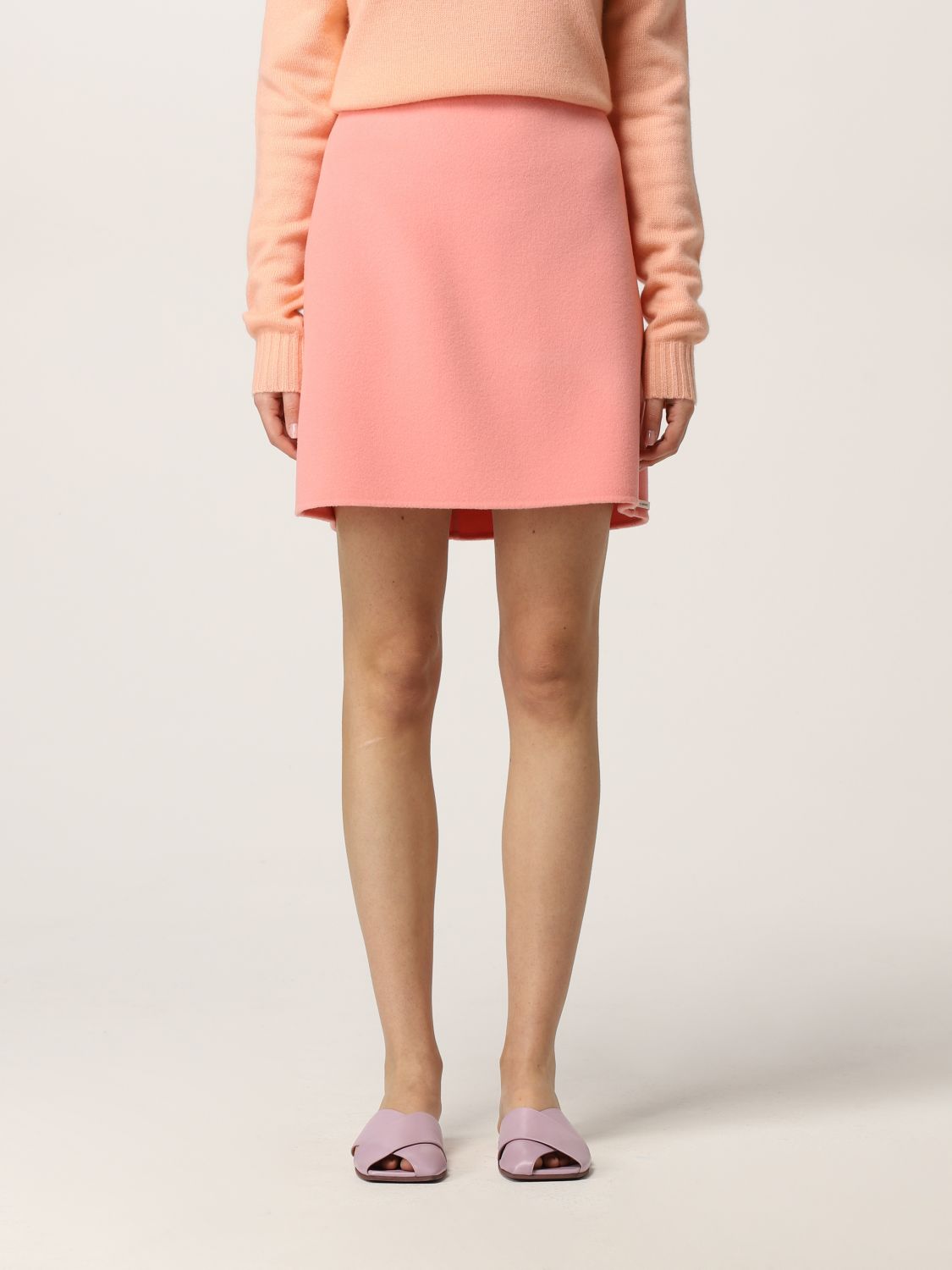SPORTMAX: virgin wool pencil skirt - Pink | Sportmax skirt 21010127600 ...