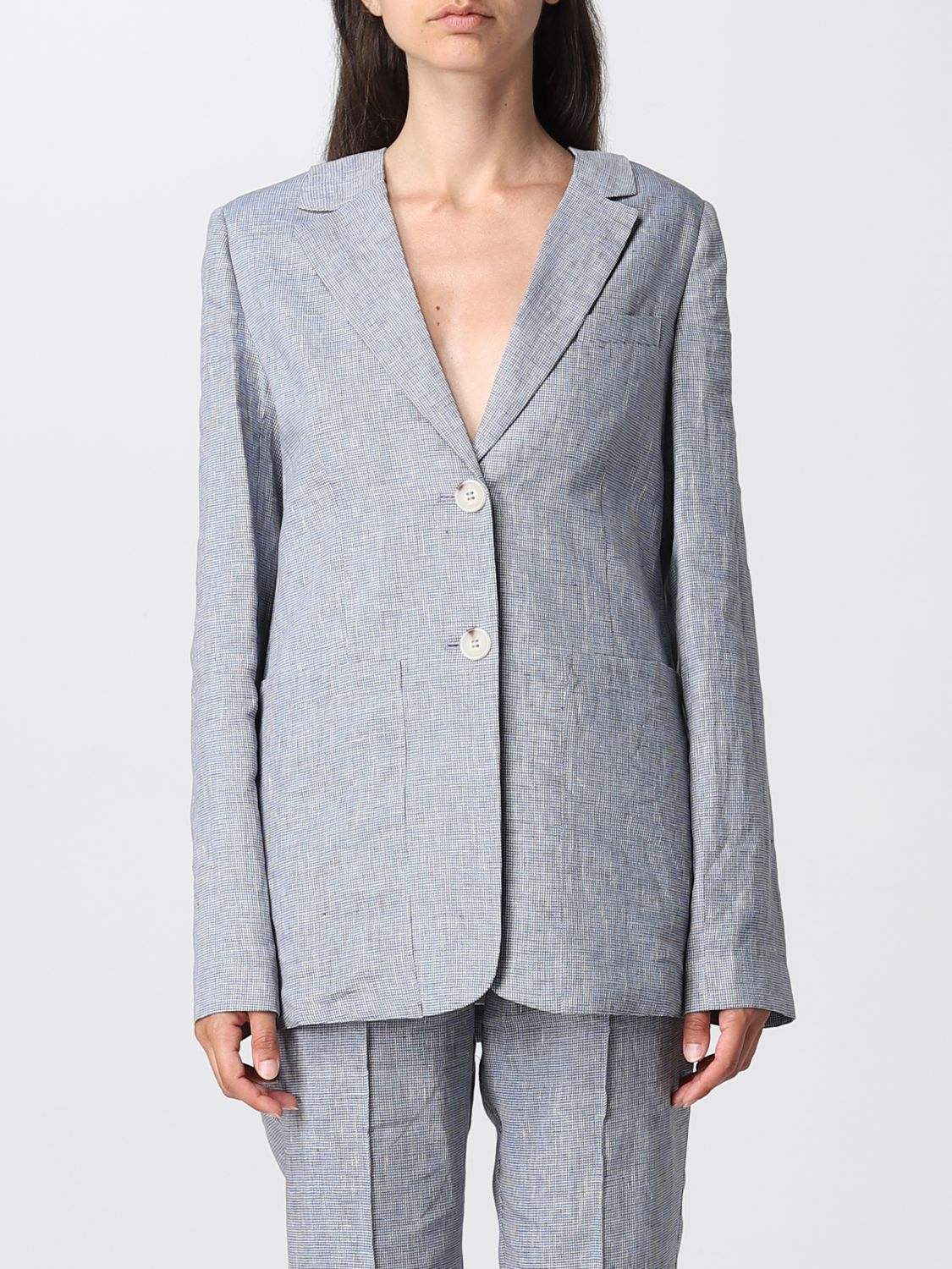 Actitude Twinset Twinset-actitude Single-breasted Jacket In Gnawed Blue
