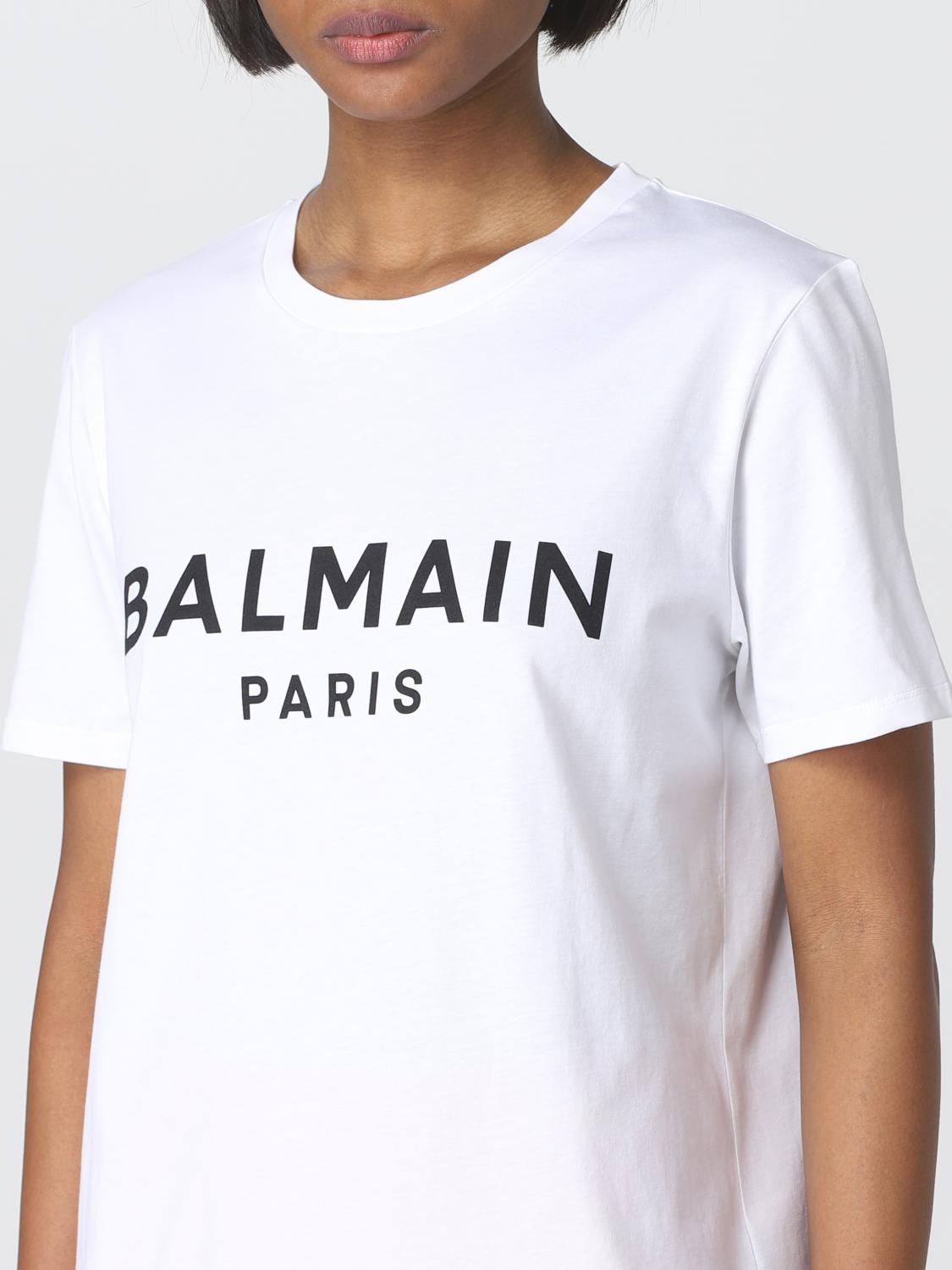 BALMAIN Tshirt in cotone con logo TShirt Balmain Donna Bianco T