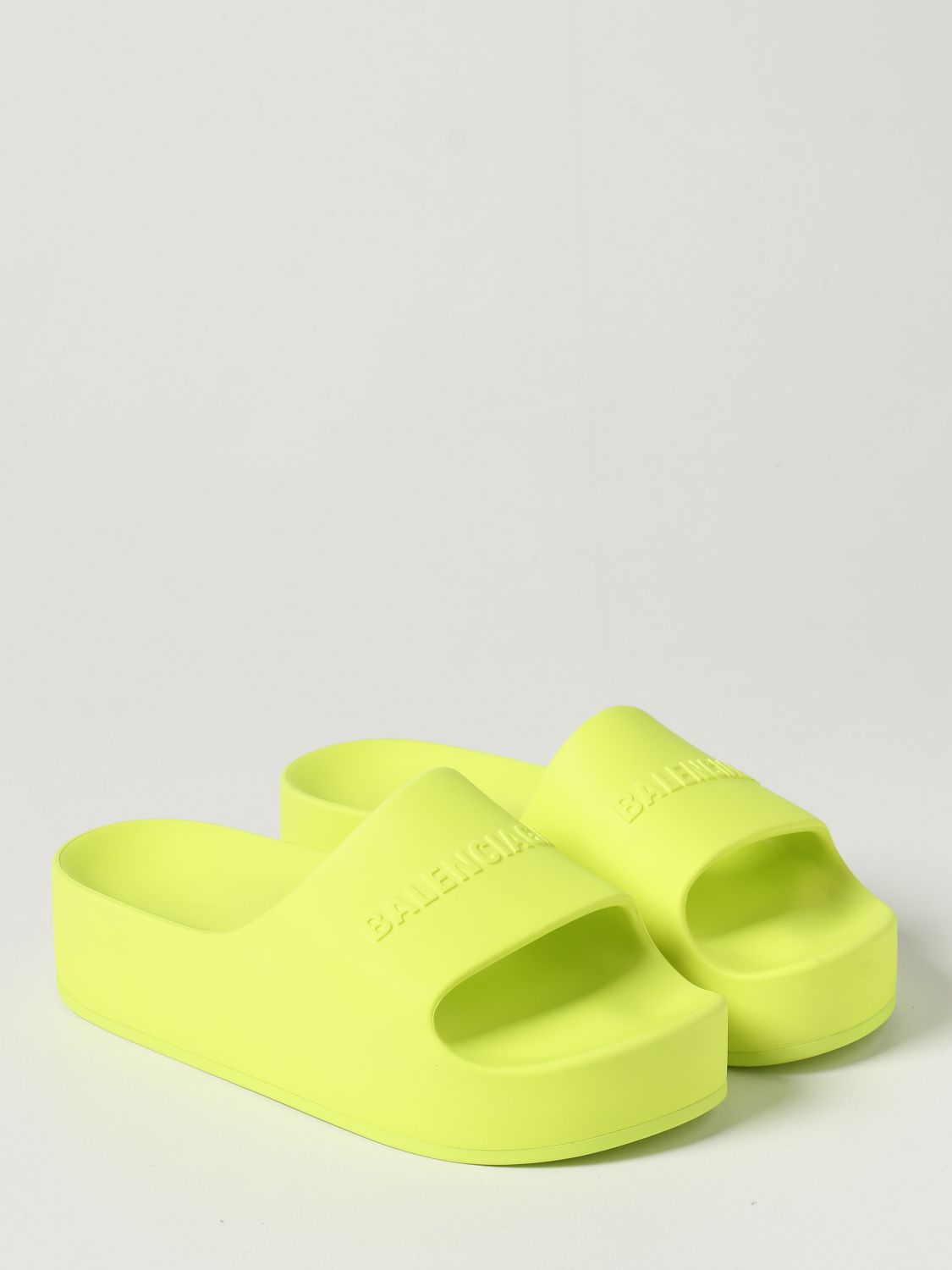 BALENCIAGA: Chunky slide rubber sandals | Flat Sandals Balenciaga Women ...