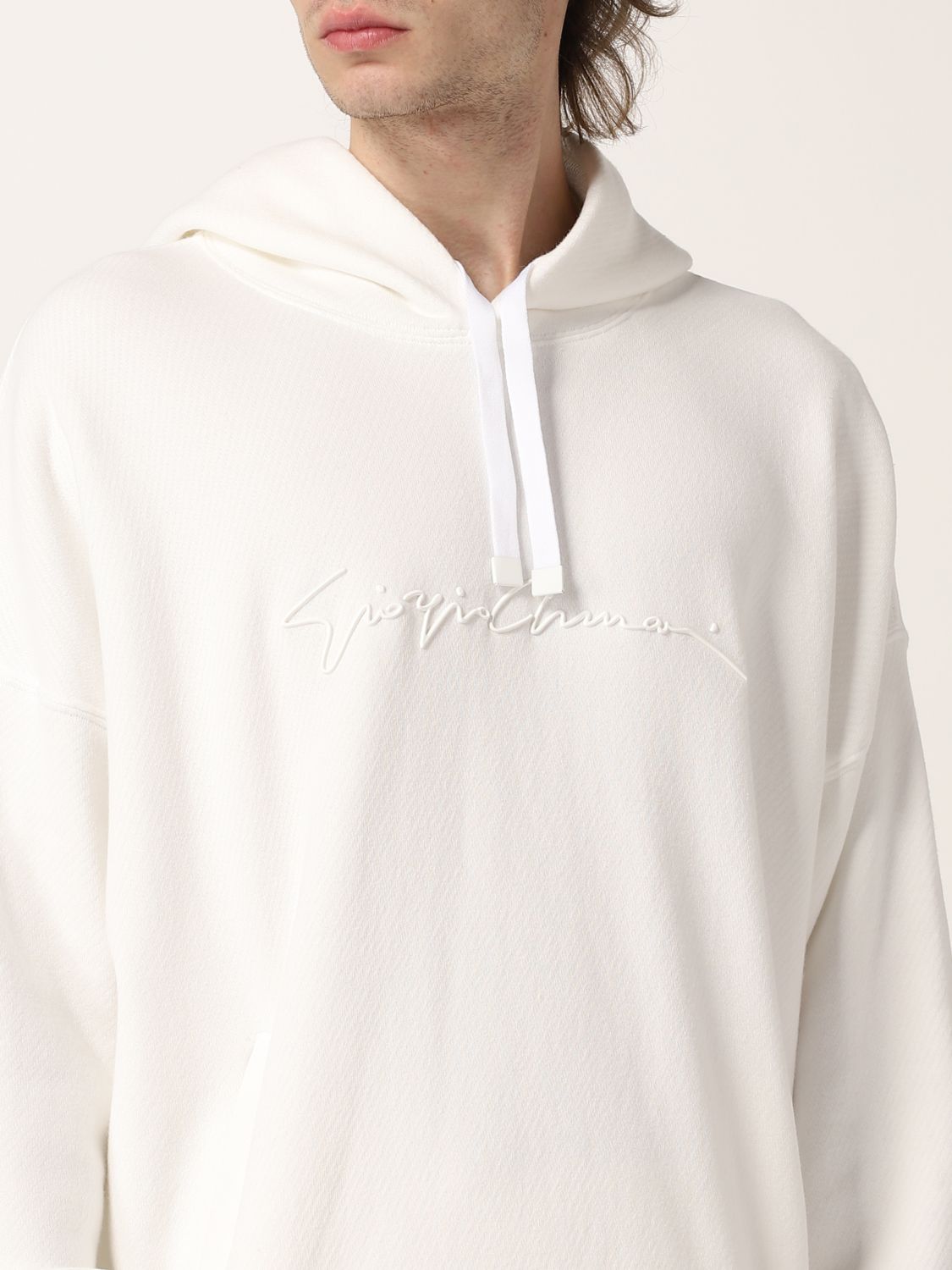 Sweatshirt Giorgio Armani: Giorgio Armani cotton sweatshirt with embroidered logo white 5