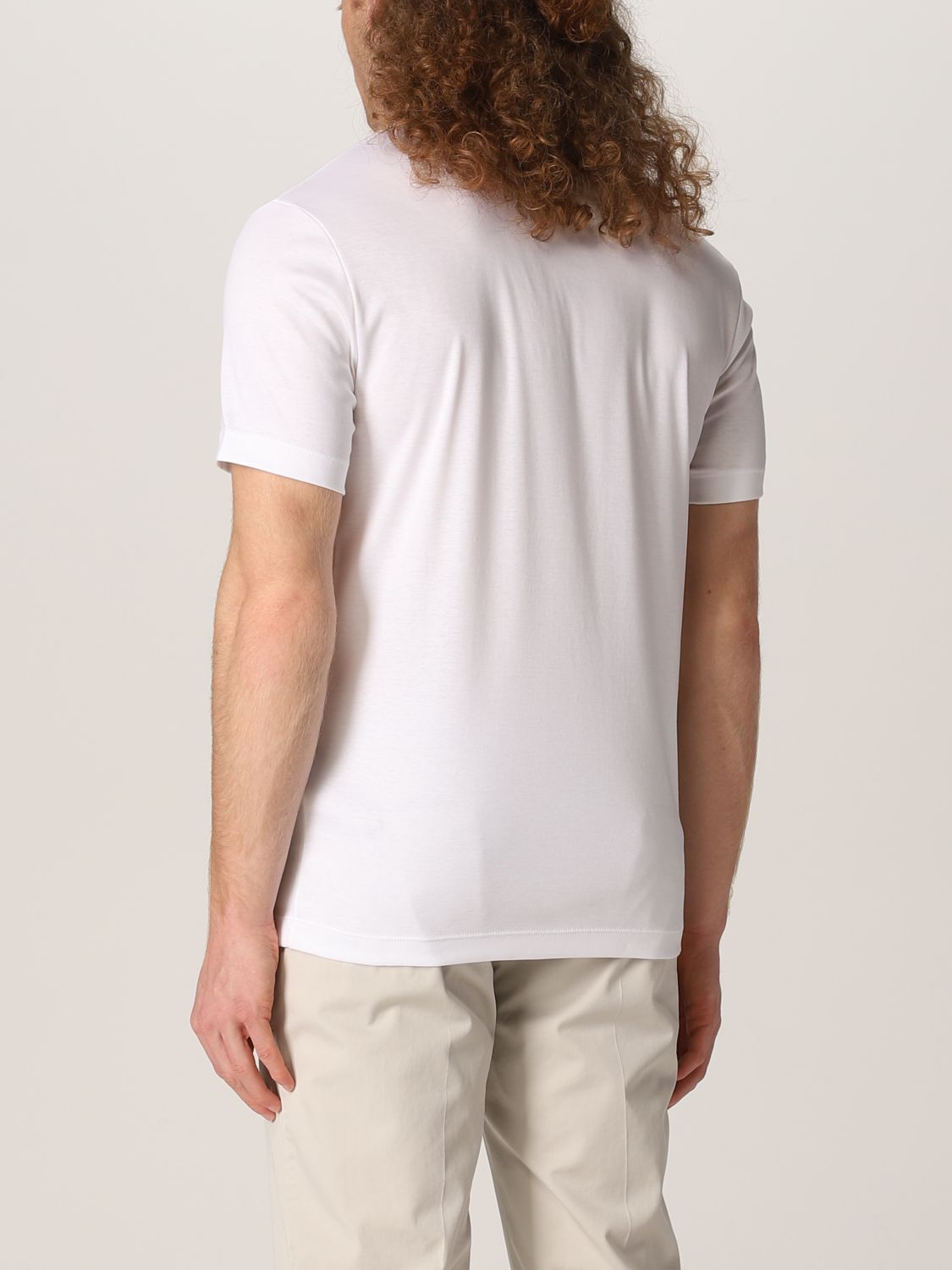 T-shirt Giorgio Armani: T-shirt Giorgio Armani con logo ricamato bianco 3