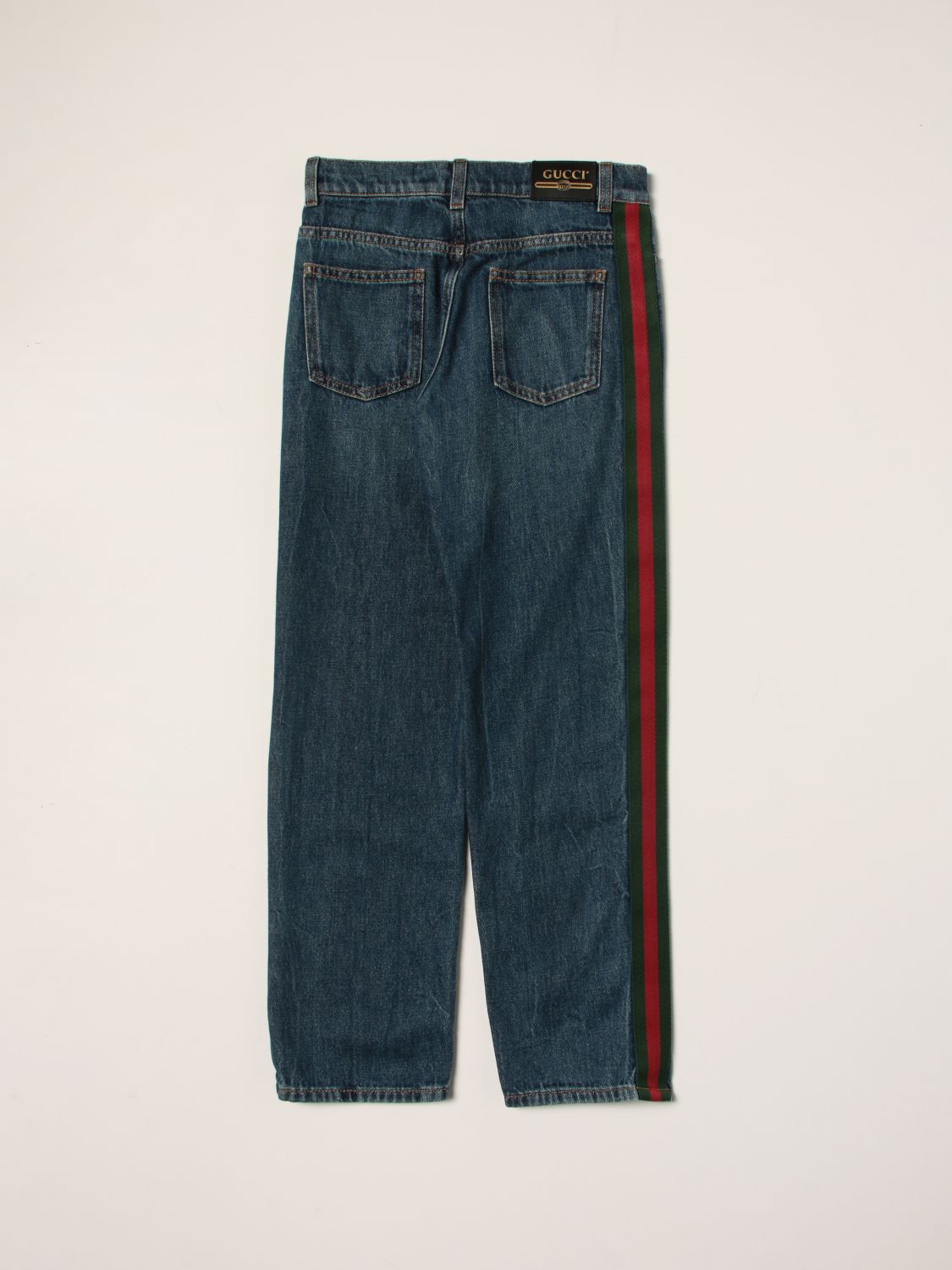 Jeans Gucci: Gucci 5-pocket denim jeans with Web stripes denim 2
