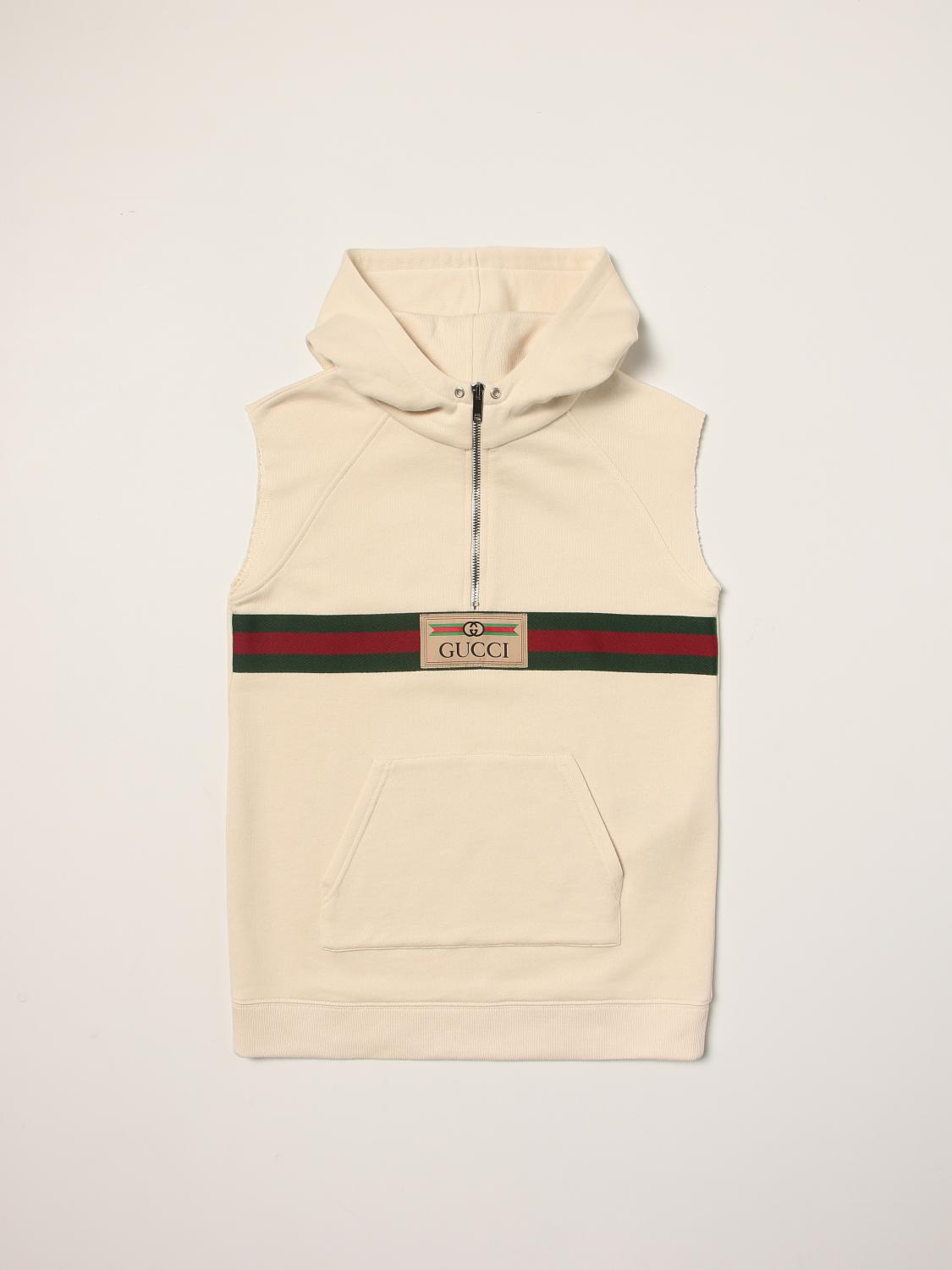 GUCCI: Abito a gilet in cotone con logo - Bianco | Abito Gucci 675670XJDKA  GIGLIO.COM