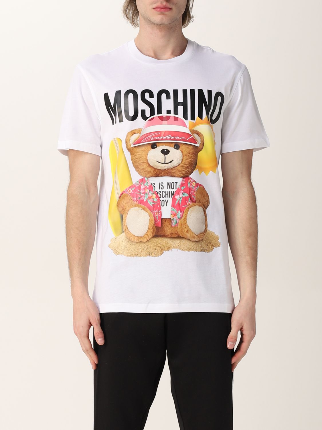 Feudal Don't want Plain MOSCHINO COUTURE: T-shirt with Teddy Bear logo - White | Moschino Couture t- shirt 07172041 online on GIGLIO.COM