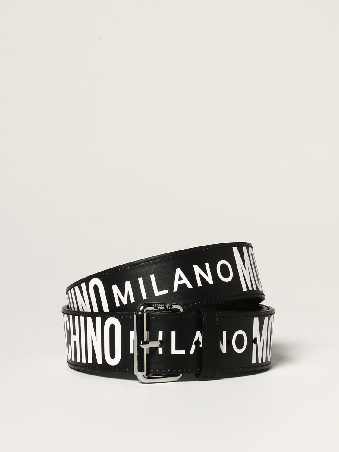 Belt Moschino Couture: Moschino Couture leather belt with logo black 1