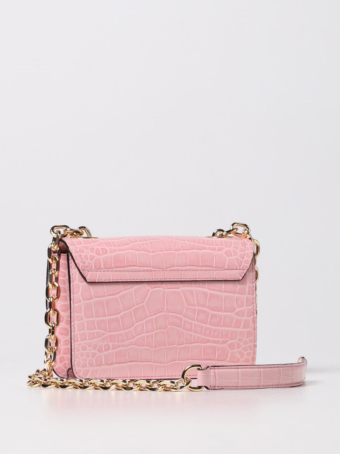 MOSCHINO COUTURE crocoprint leather bag Pink Moschino Couture