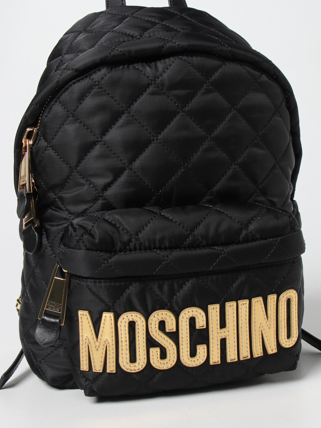 MOSCHINO COUTURE: Zaino in nylon trapuntato - Nero | Zaino Moschino Couture  76088201 GIGLIO.COM