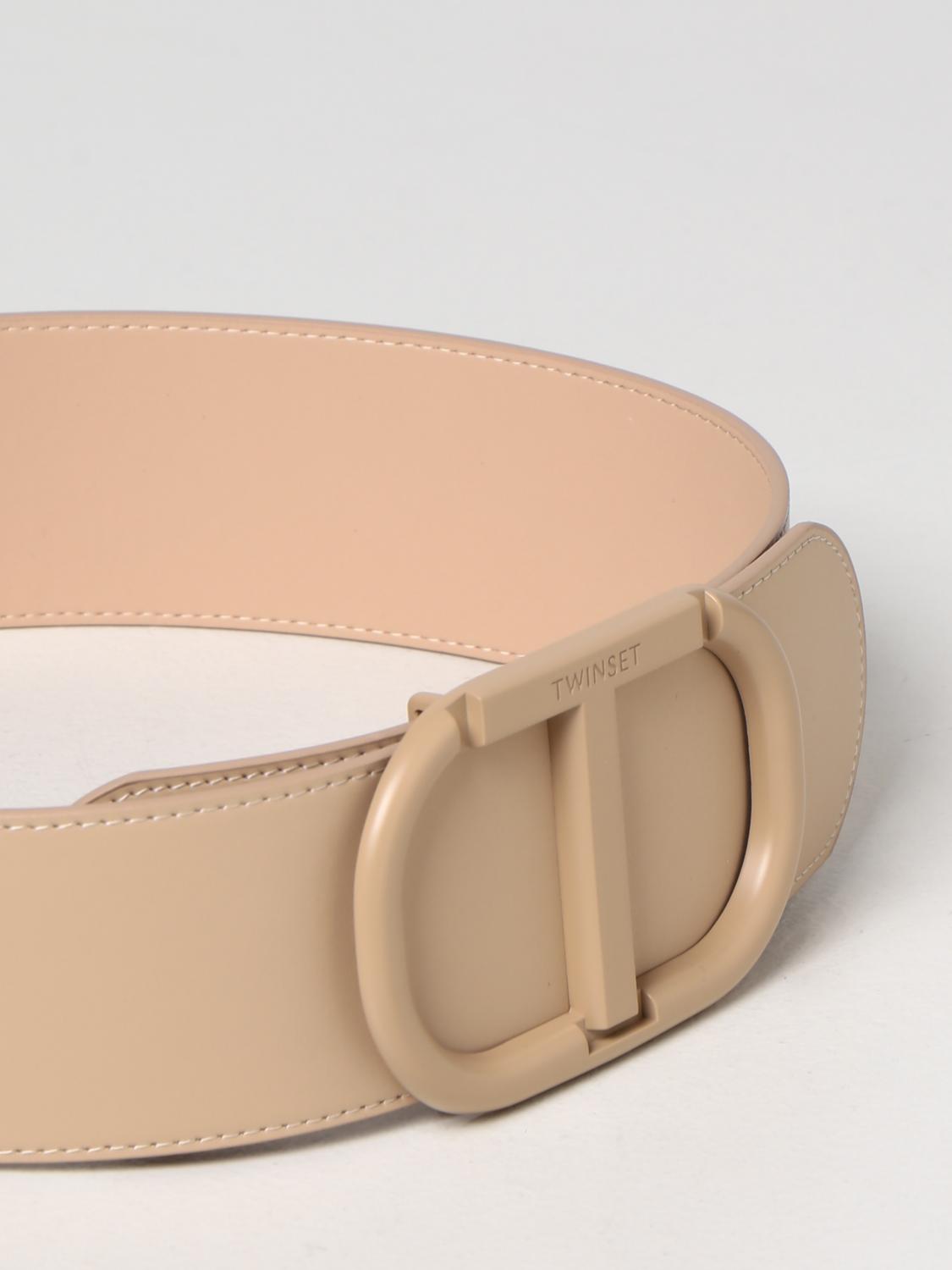 TWINSET: belt in cowhide - Beige | Belt 