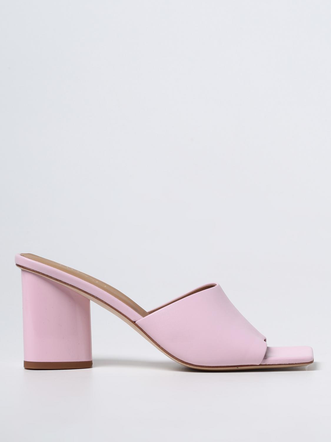 Twinset Outlet leather mules Pink Twinset heeled sandals 221TCP082