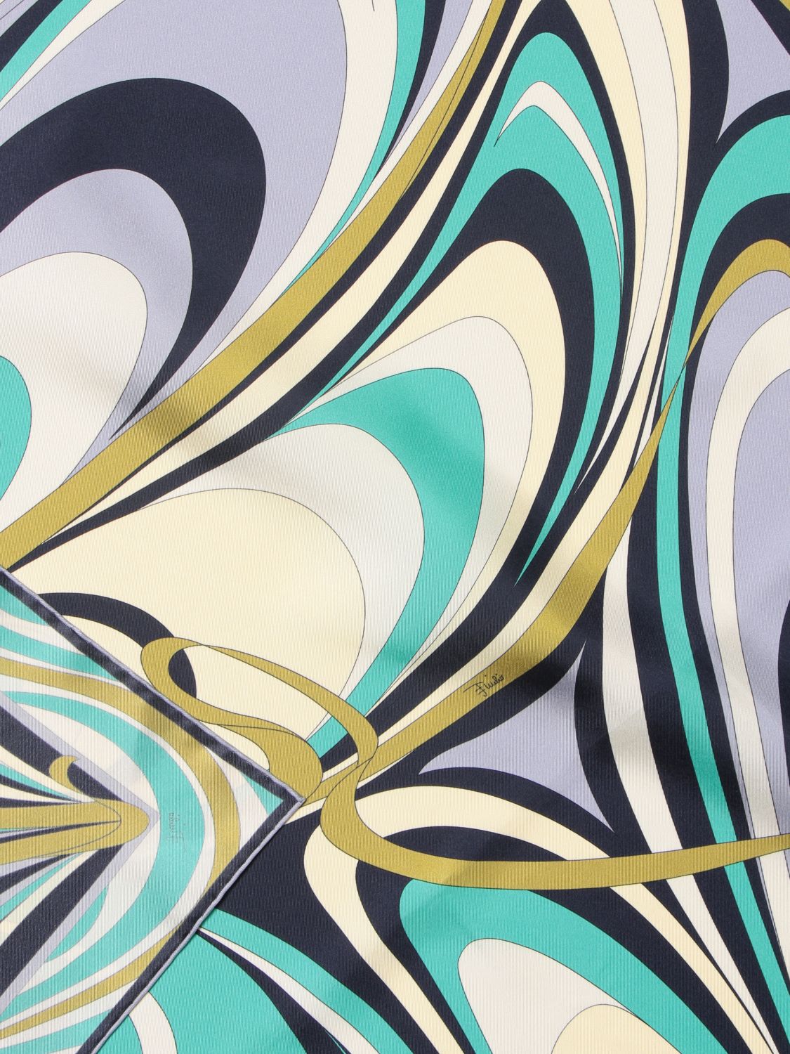 EMILIO PUCCI: abstract patterned scarf - Green  Emilio Pucci neck scarf  1RGB58 1RA58 online at