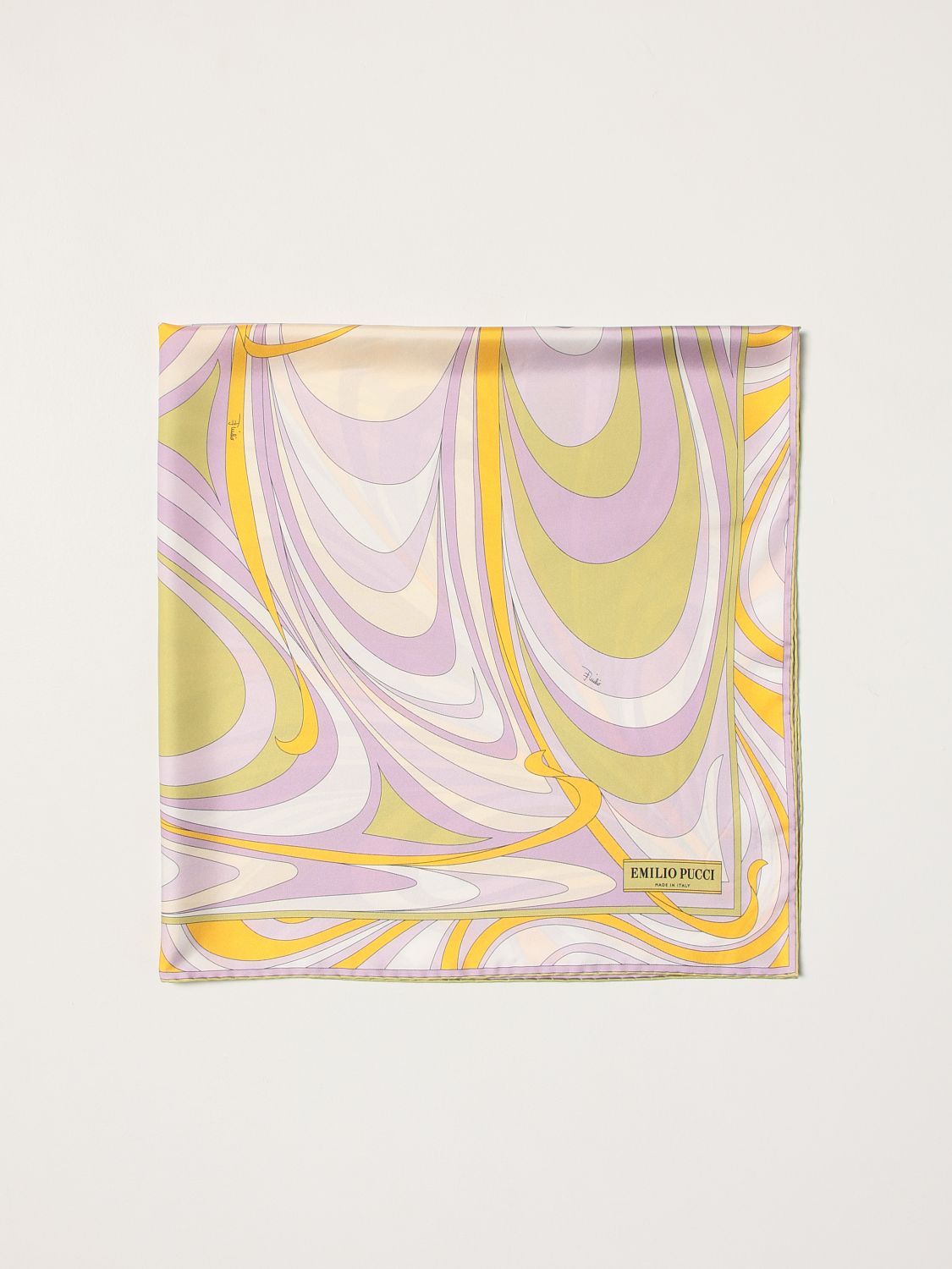 EMILIO PUCCI: silk neck scarf with abstract print - Water  Emilio Pucci  neck scarf 2EGB242EC24 online at