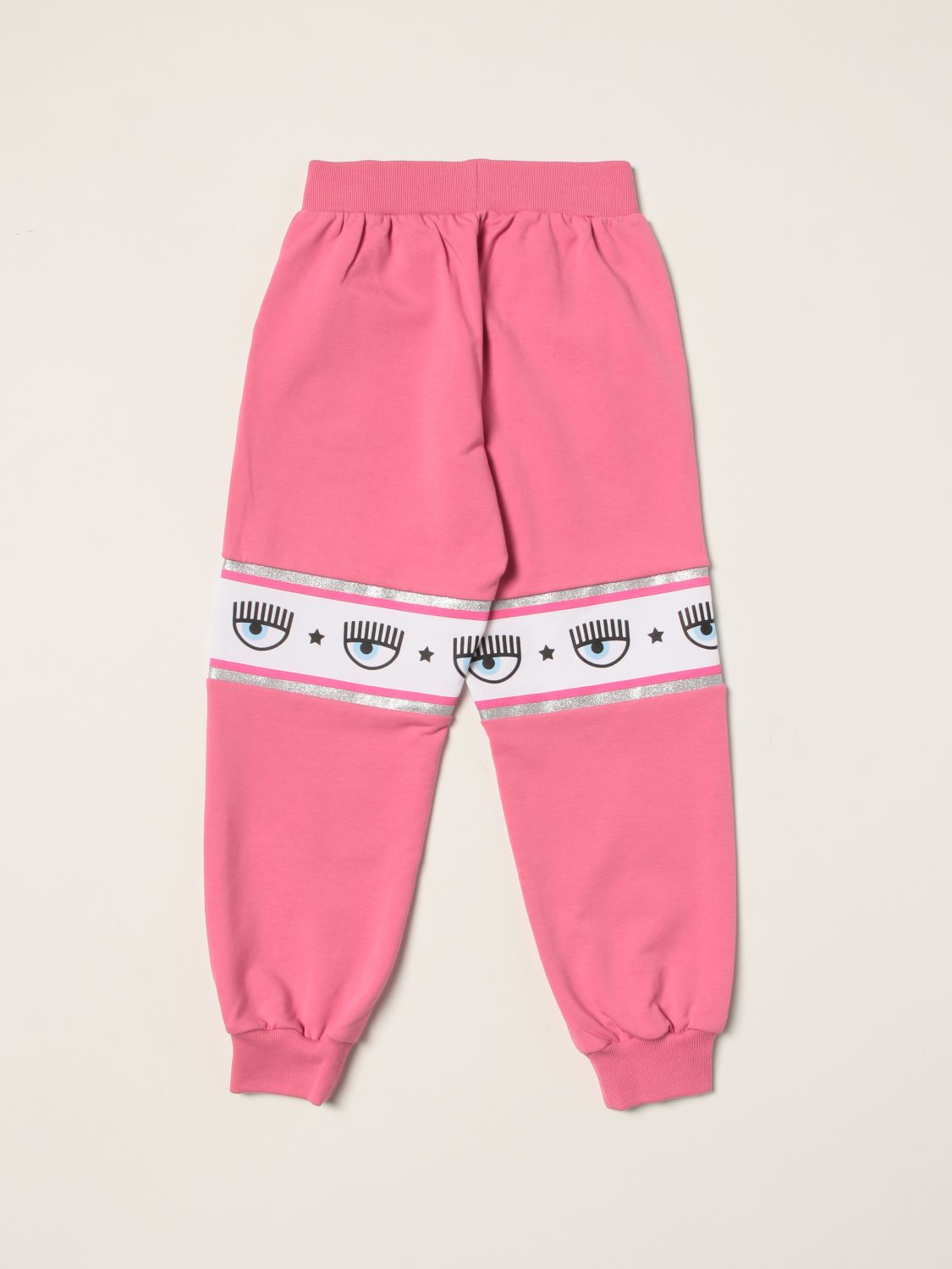Pants Chiara Ferragni: Chiara Ferragni jogging pants with Eyes Flirting all over bands pink 2